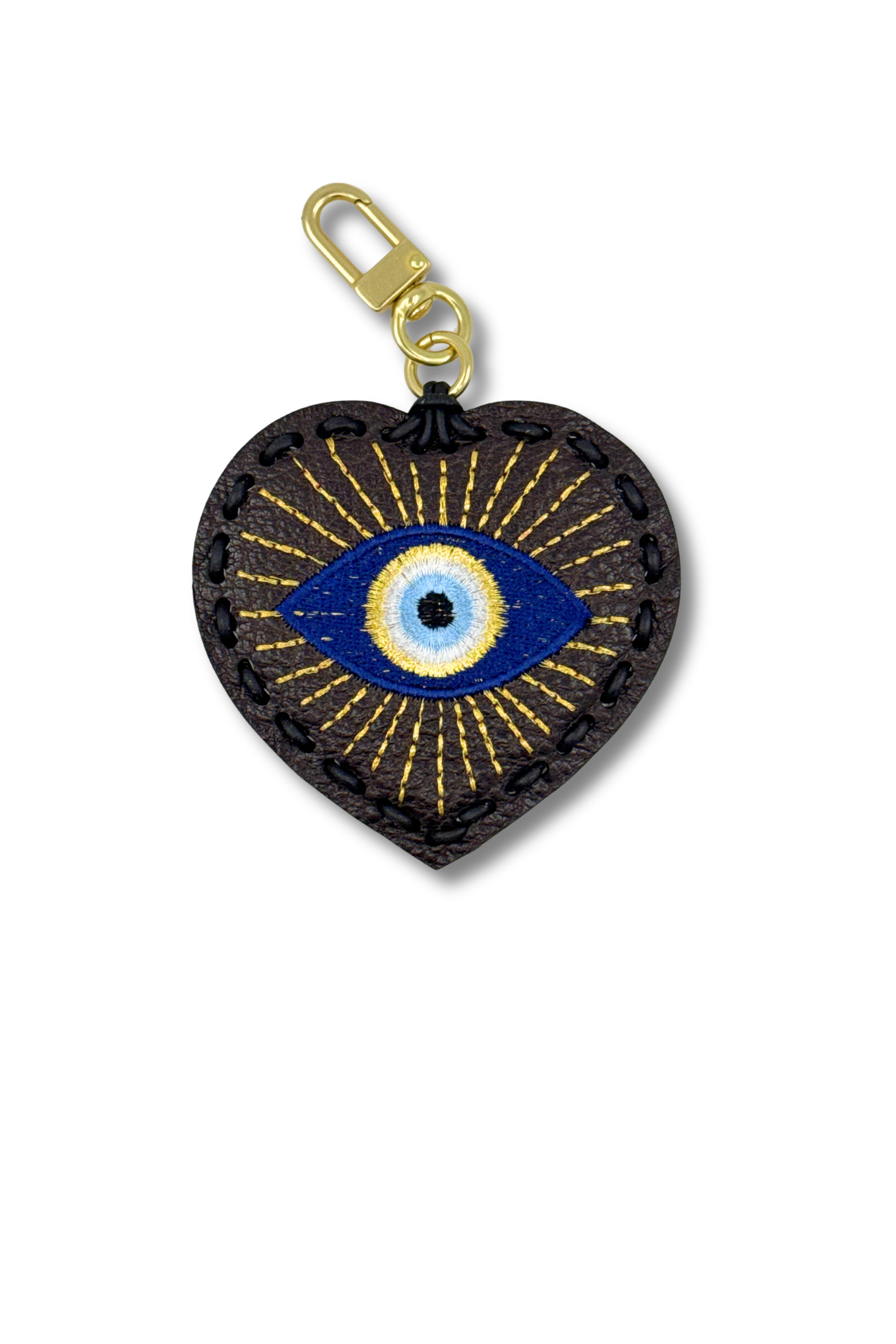 Large Heart Laced Charm - Evil Eye