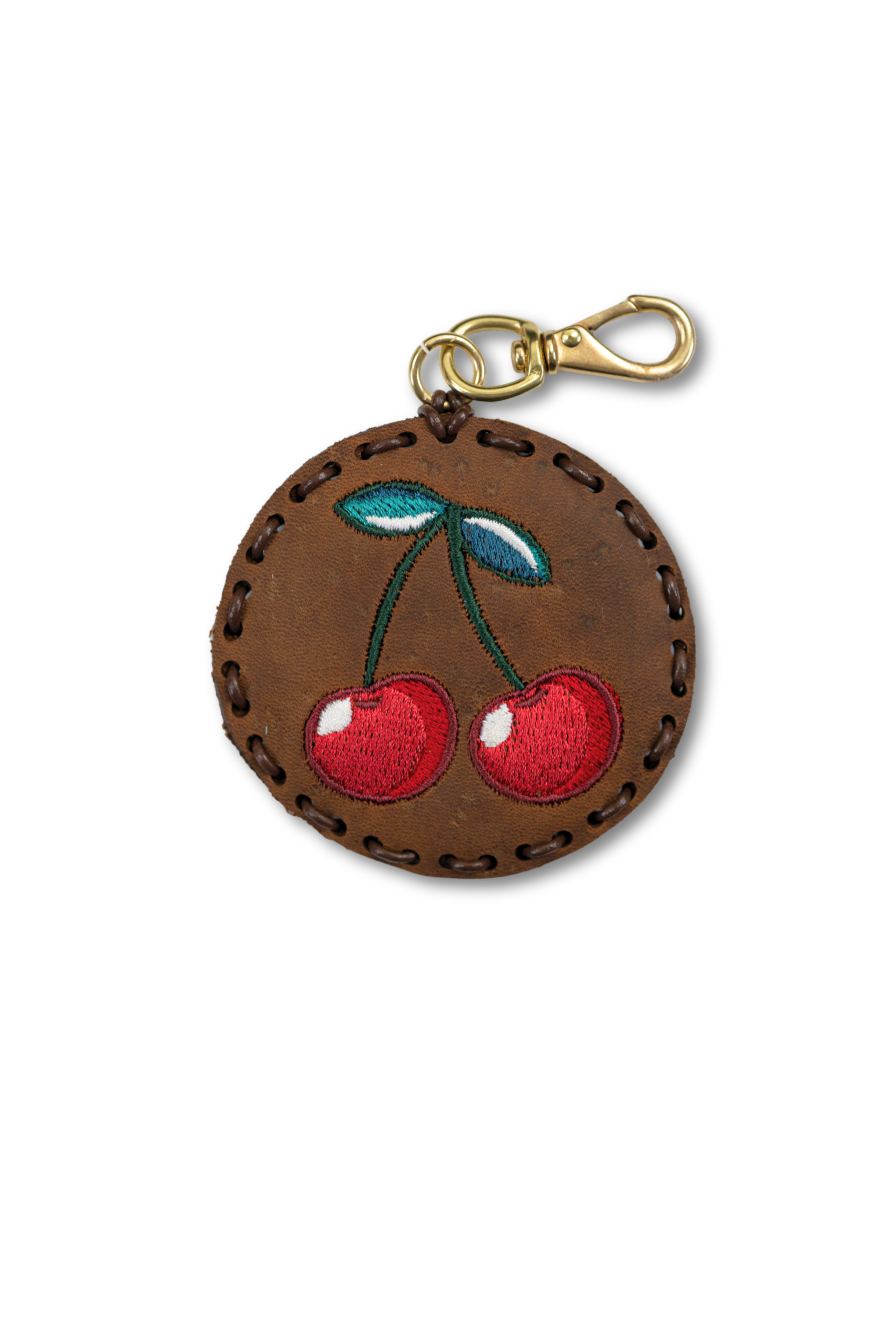 Large Circle Laced Charm - Cherries
