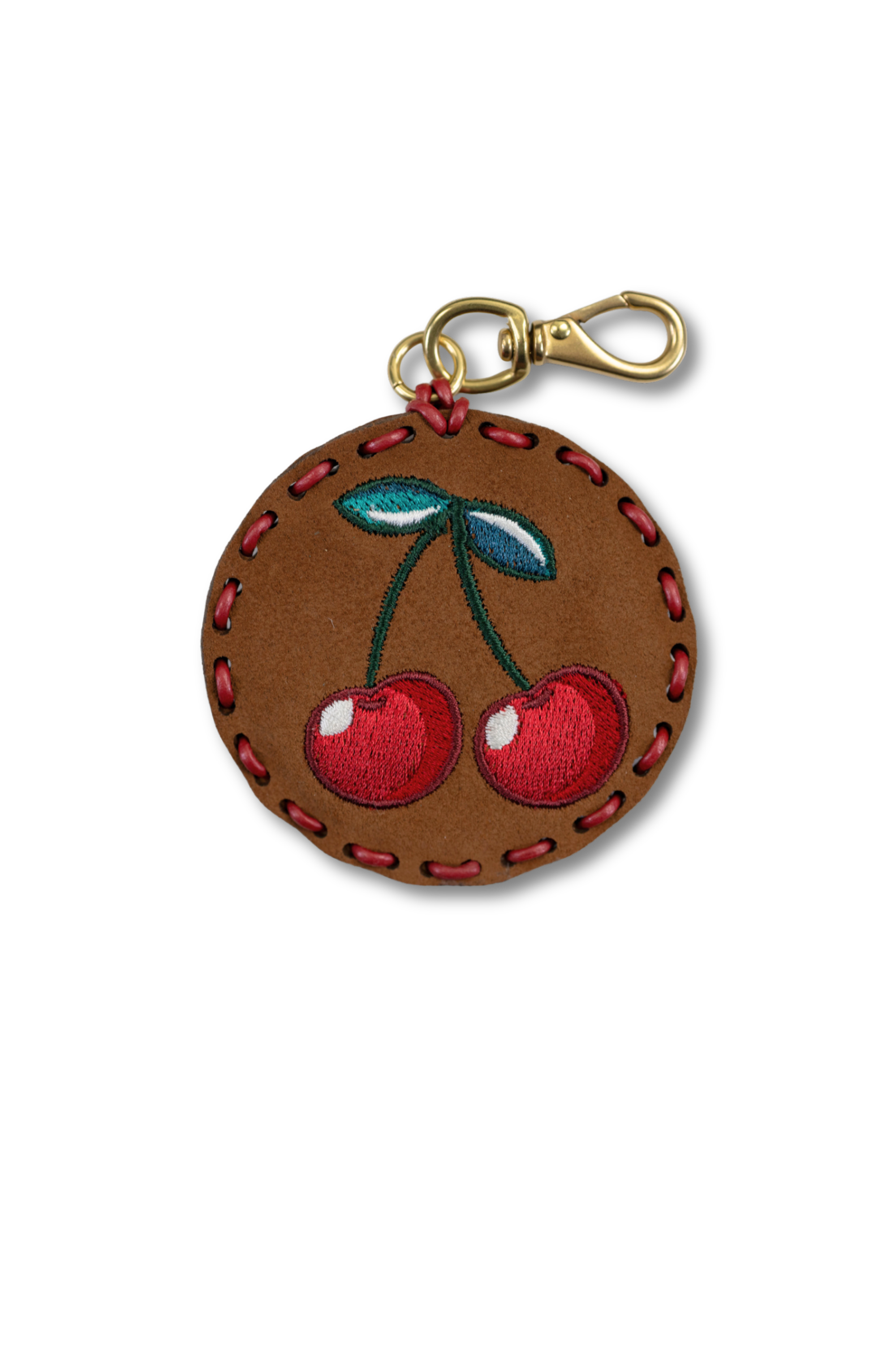 Large Circle Laced Charm - Cherries