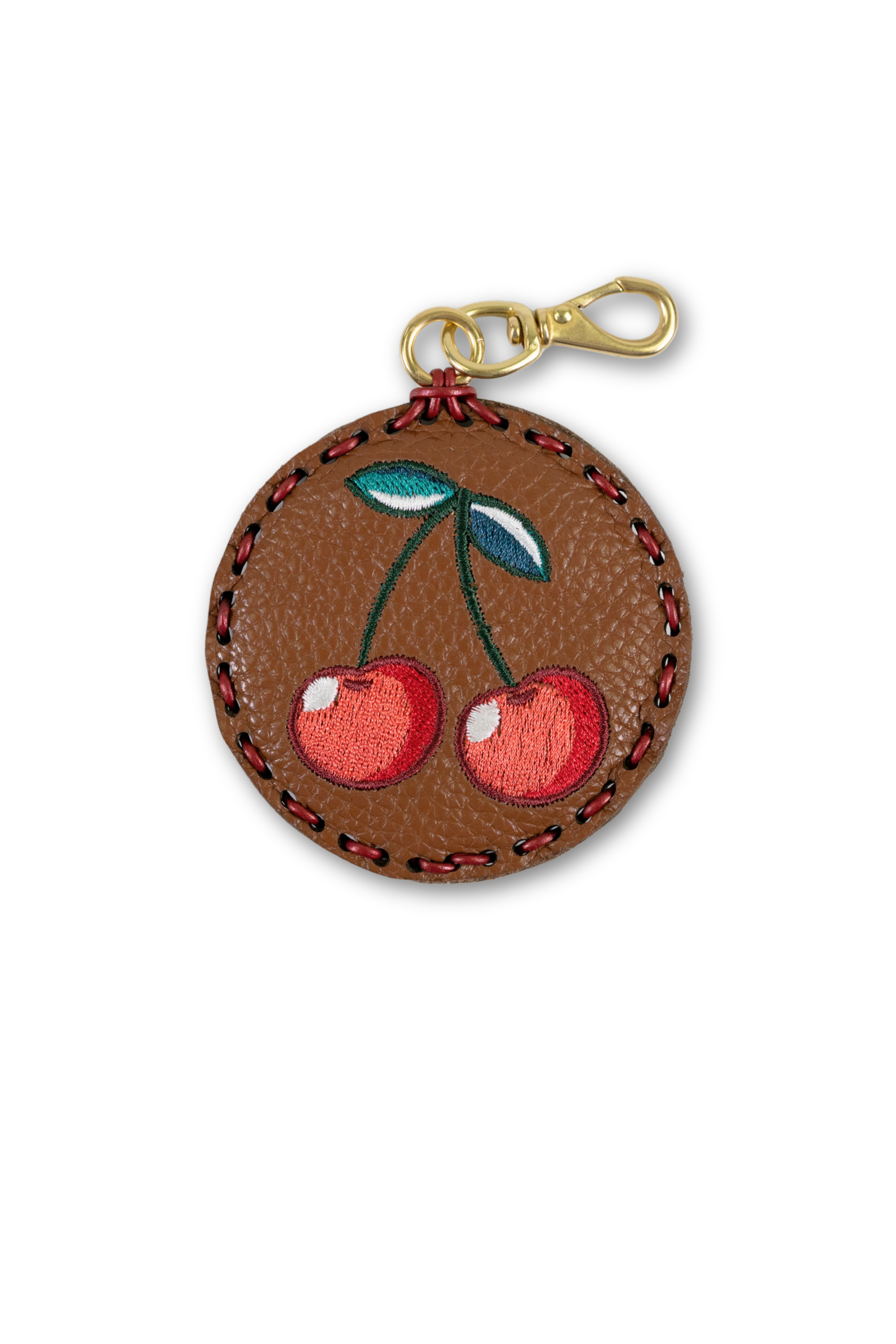 Large Circle Laced Charm - Cherries