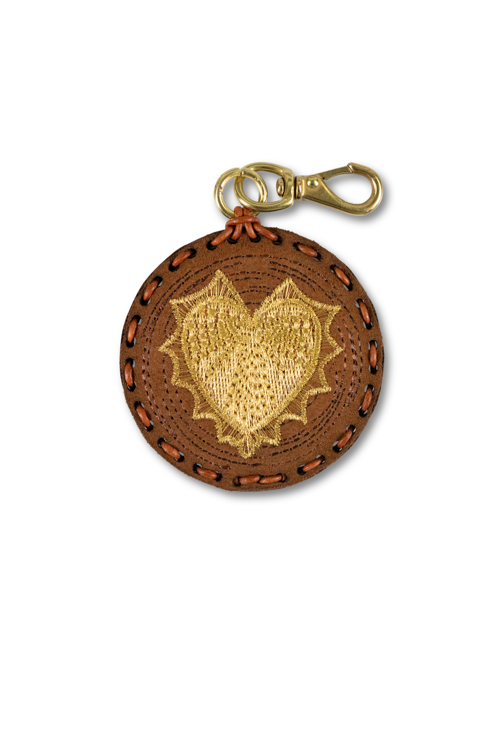 Large Circle Laced Charm - Heart