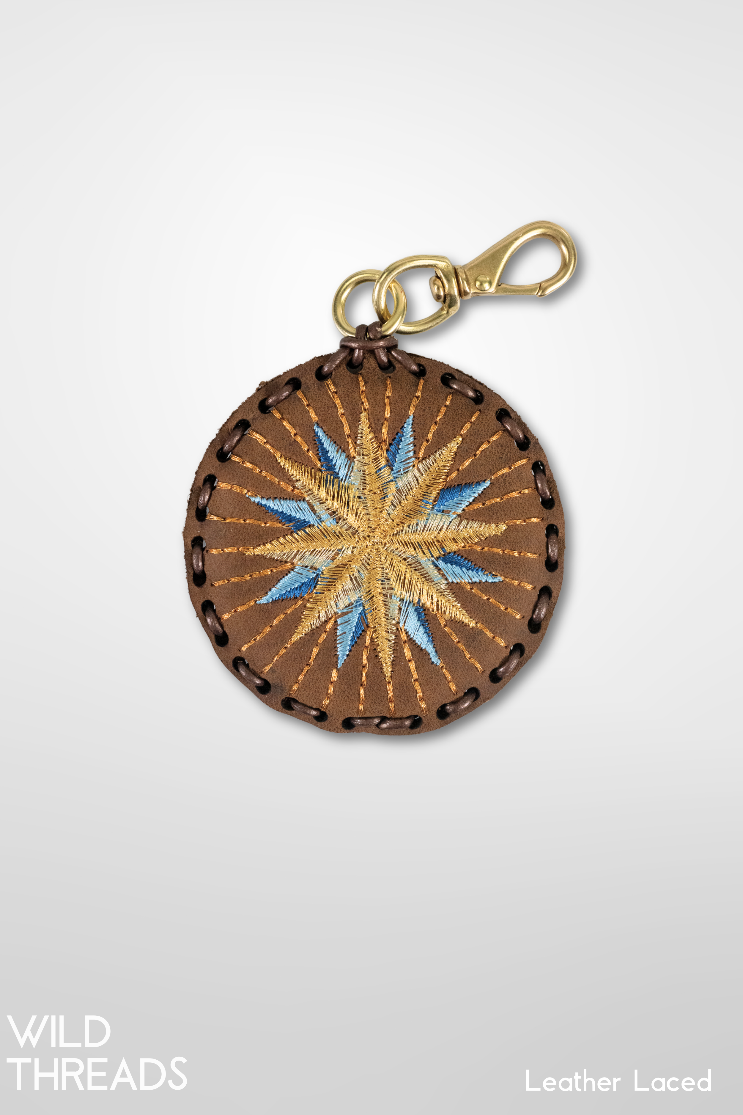 Medium Circle Laced Charm - Compass