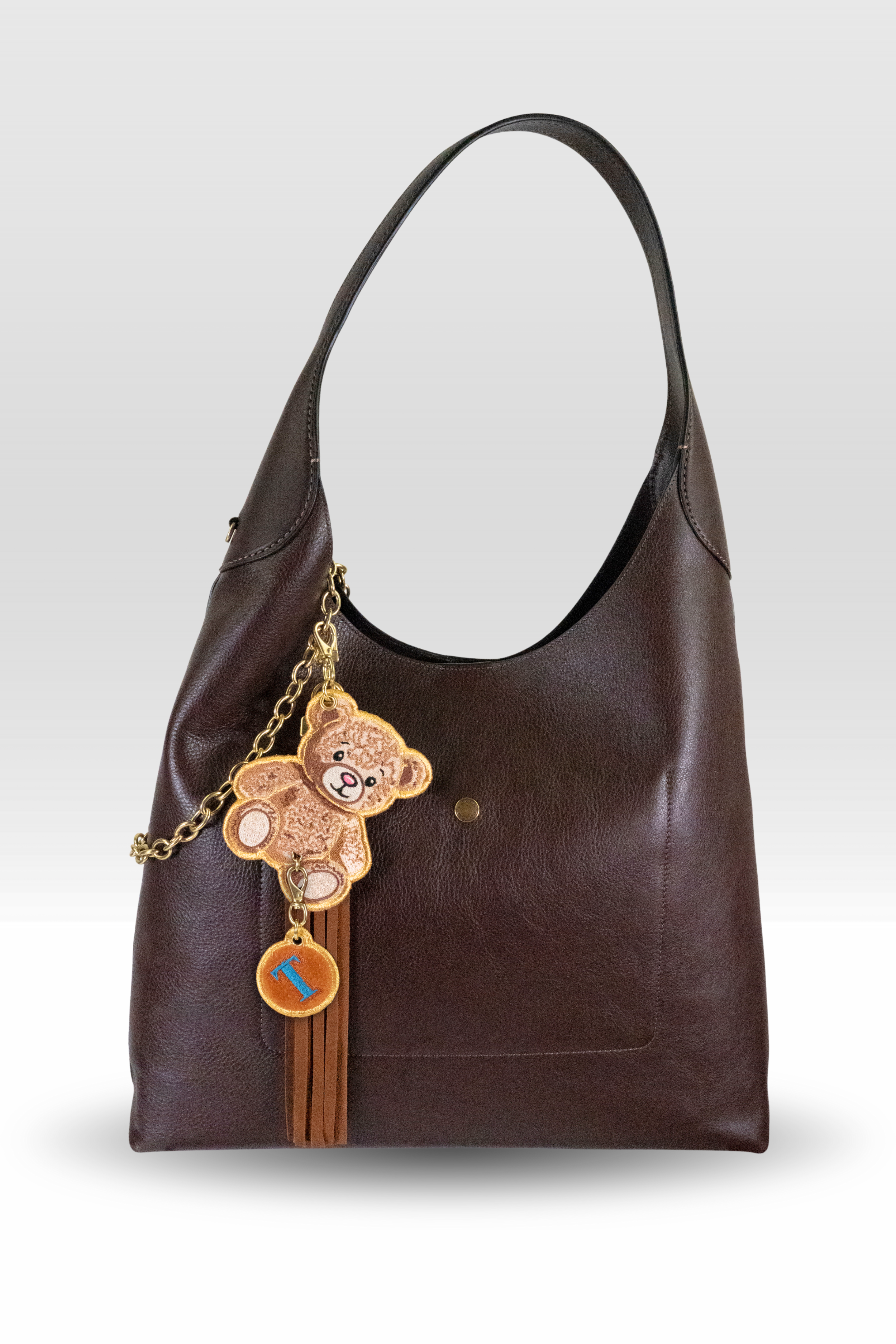 Teddy Bear with Suede Monogram Stack