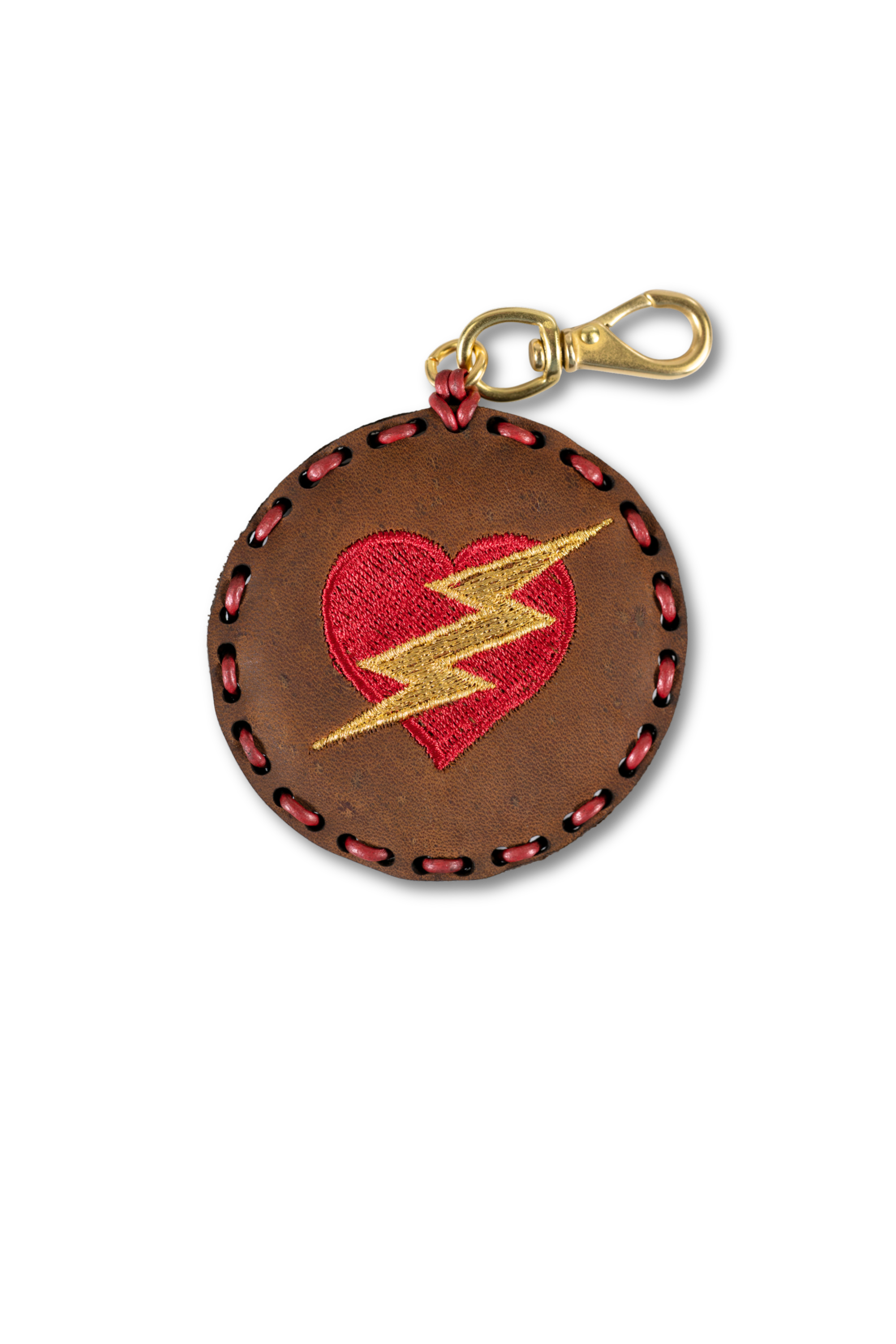 Large Circle Laced Charm - Lightning Heart