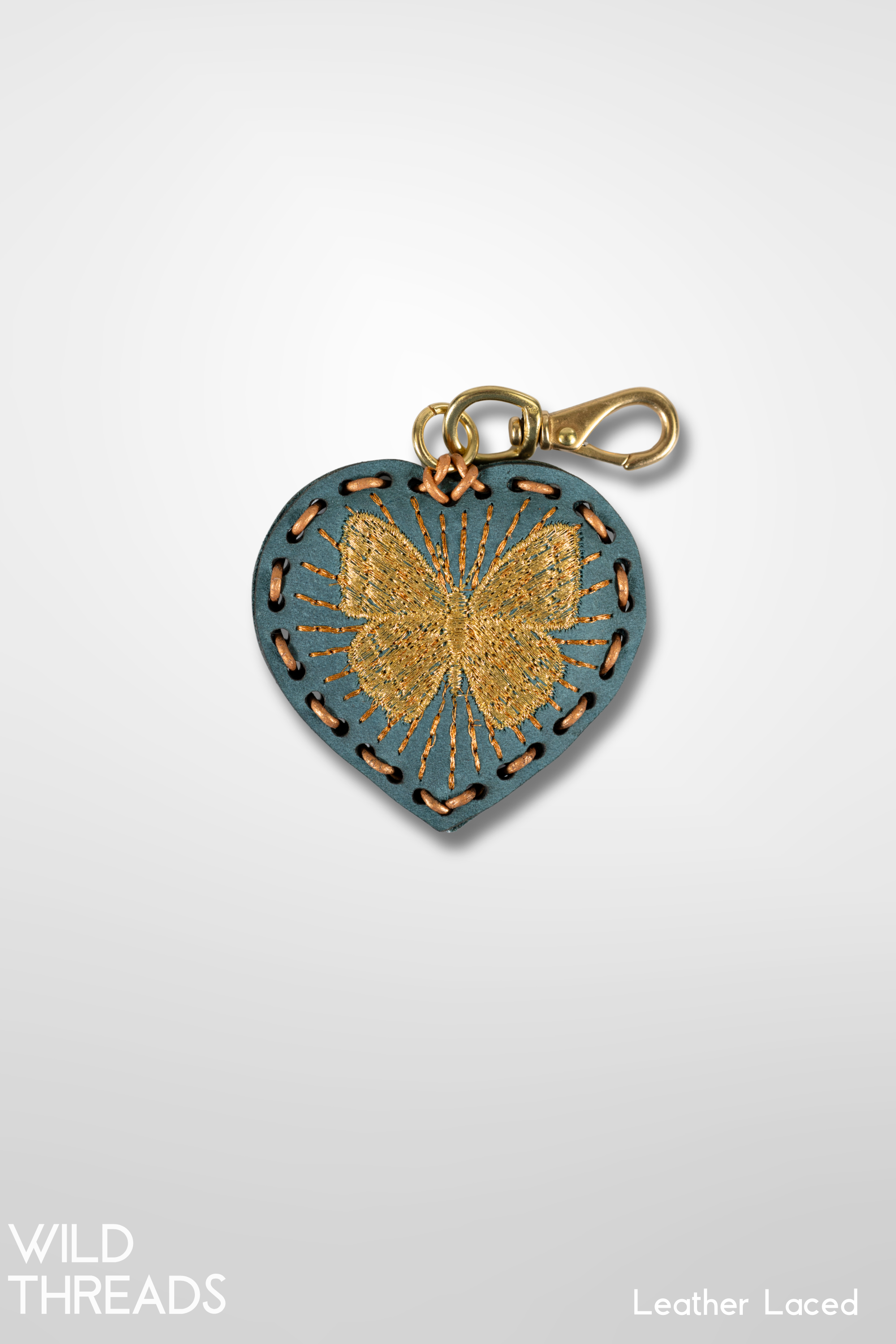 Small Heart Laced Charm - Butterfly
