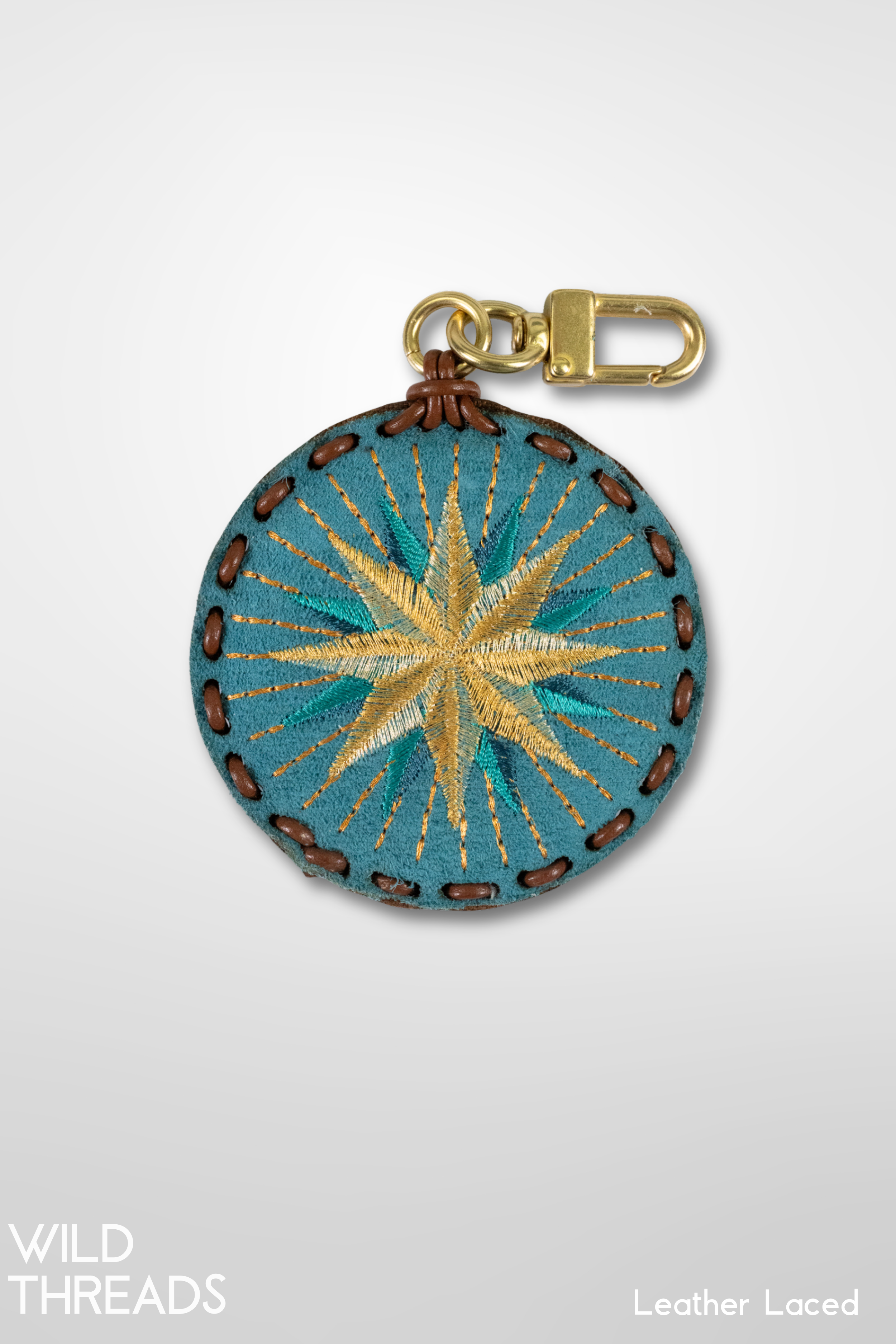 Large Circle Laced Charm - Compass