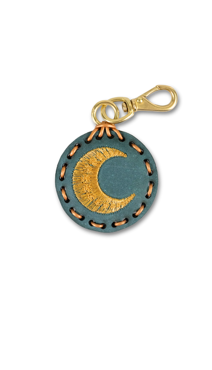 Small Circle Laced Charm - Moon