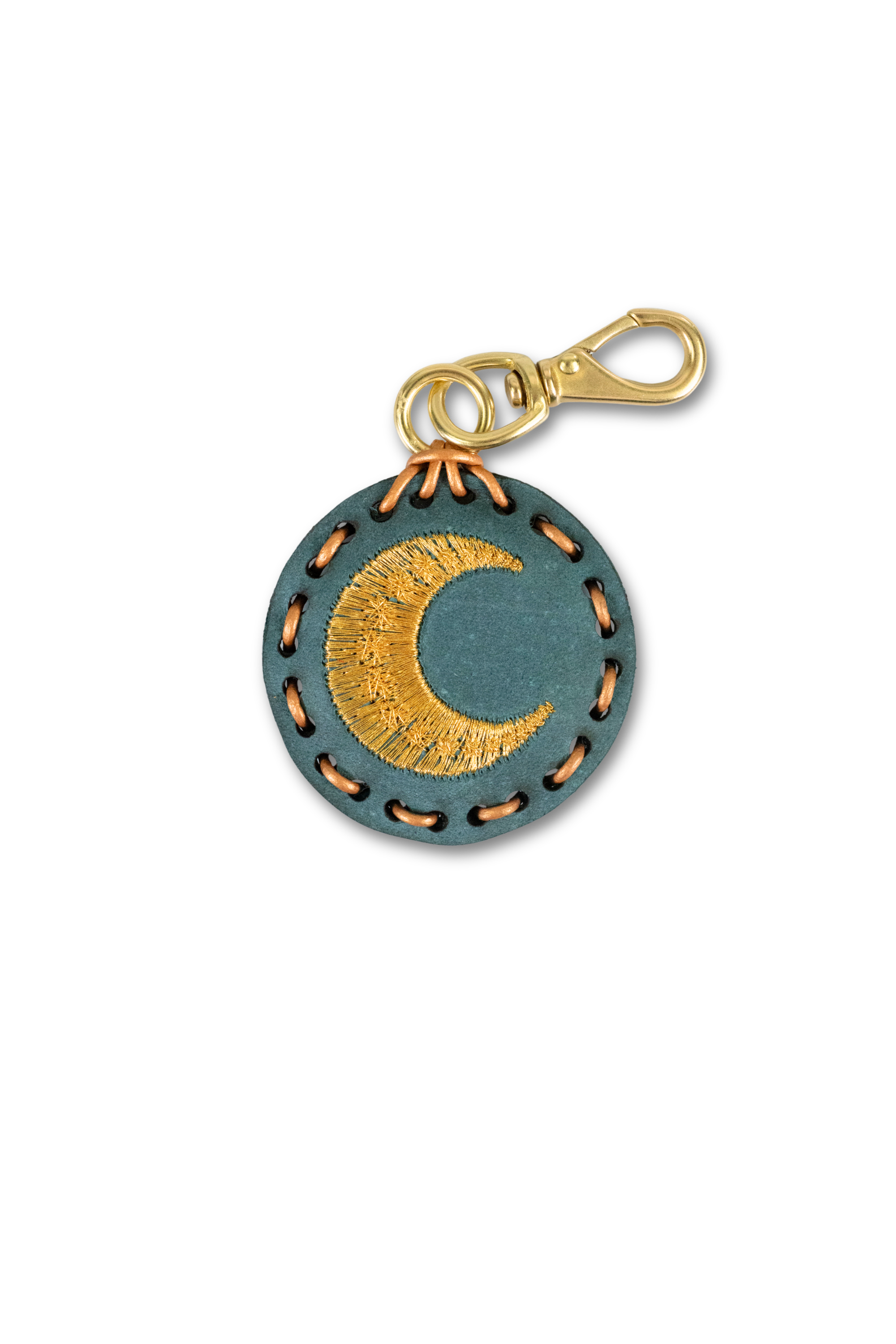 Small Circle Laced Charm - Moon