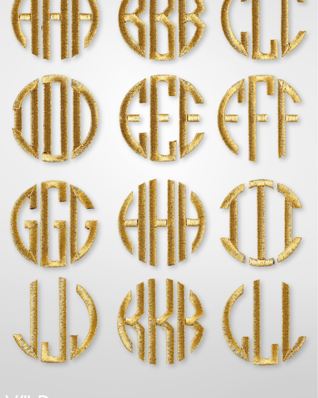 Laced Monogram Circle 3 Letters