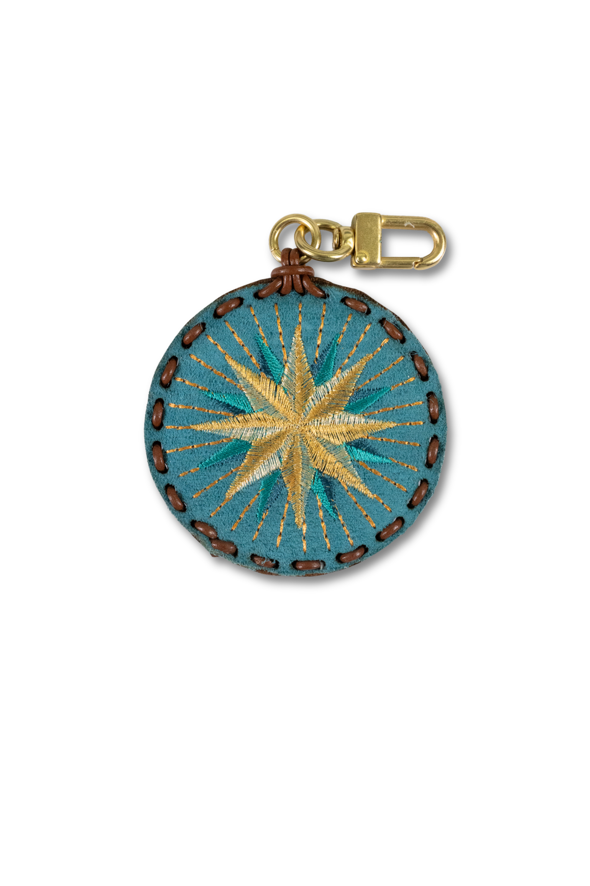 Large Circle Laced Charm - Compass