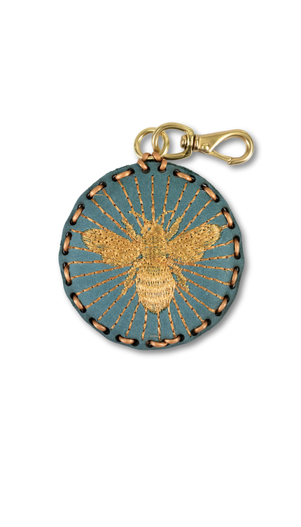 Large Circle Laced Charm - Bee