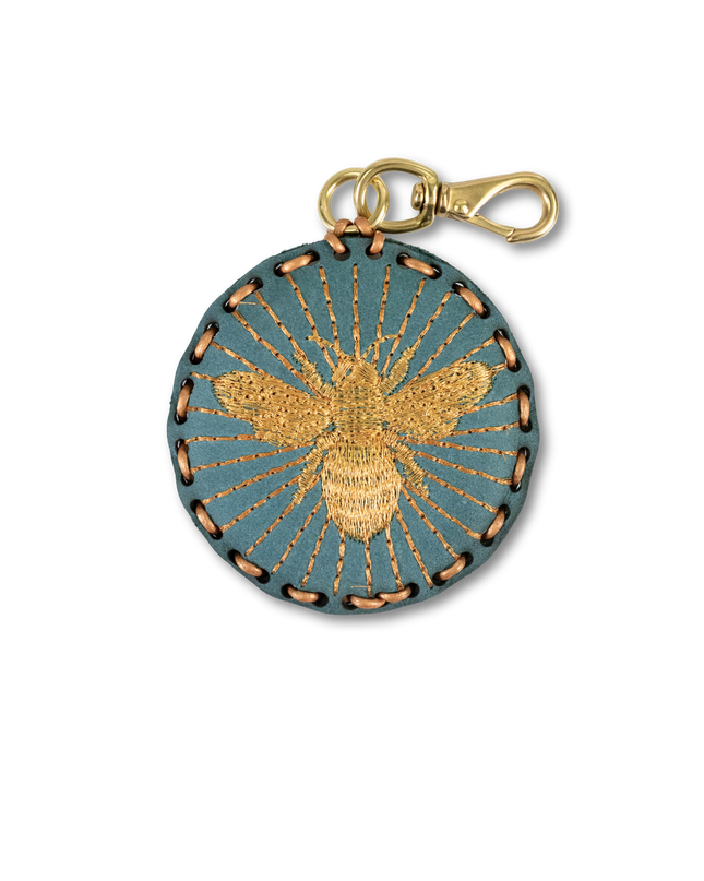 Large Circle Laced Charm - Bee