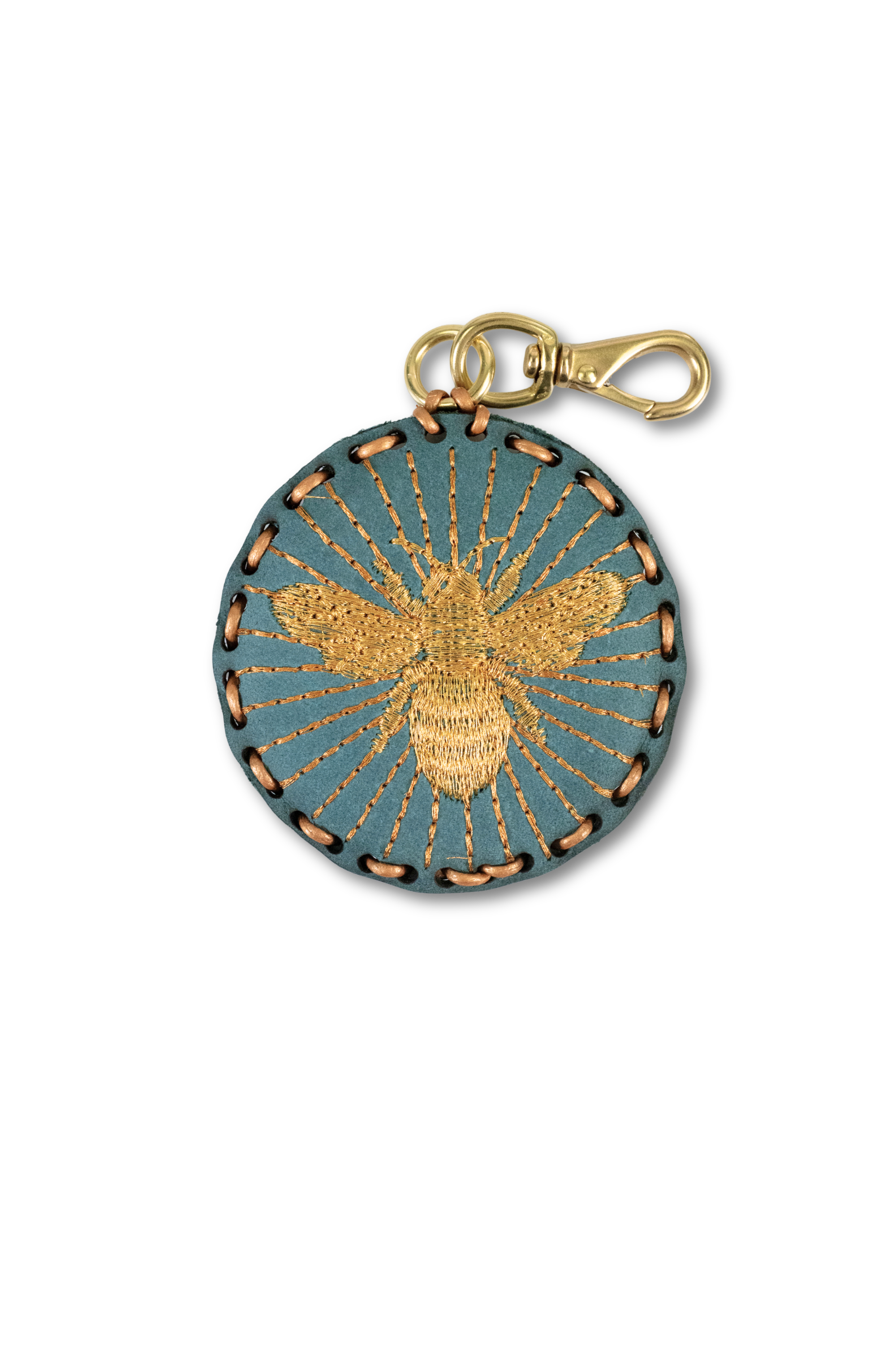 Large Circle Laced Charm - Bee
