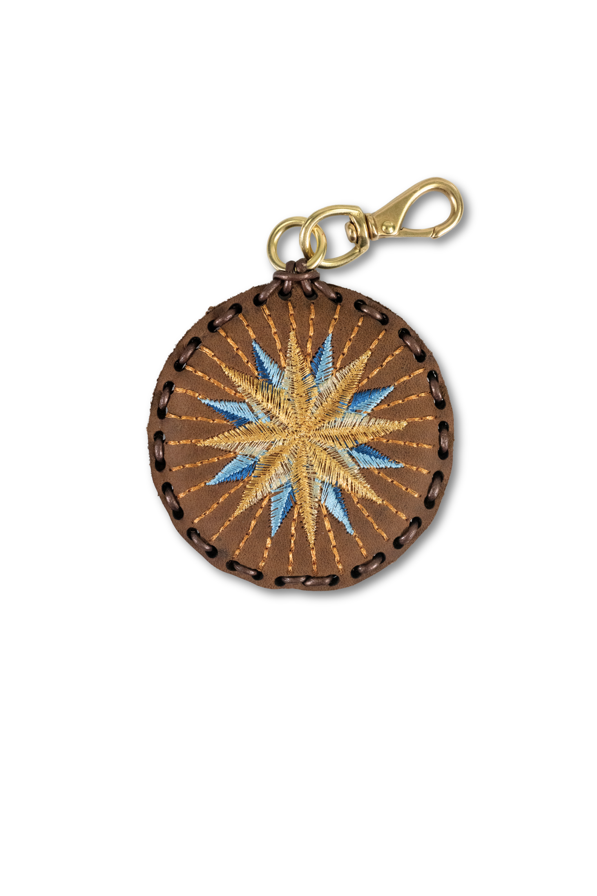 Large Circle Laced Charm - Compass
