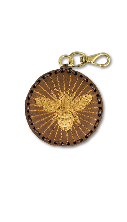 Large Circle Laced Charm - Bee