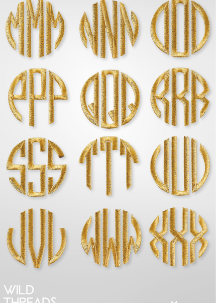 Laced Monogram Circle 3 Letters