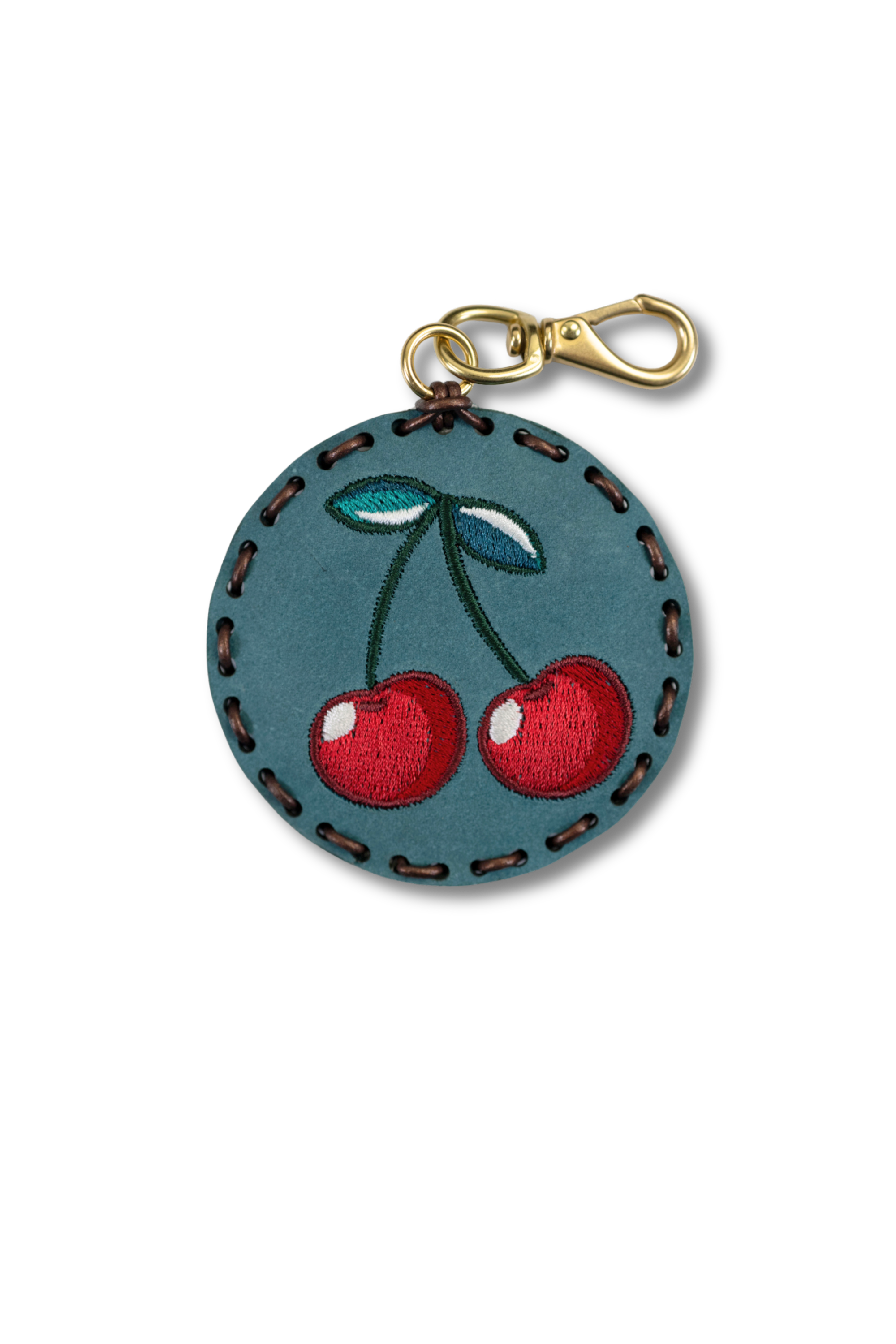 Large Circle Laced Charm - Cherries