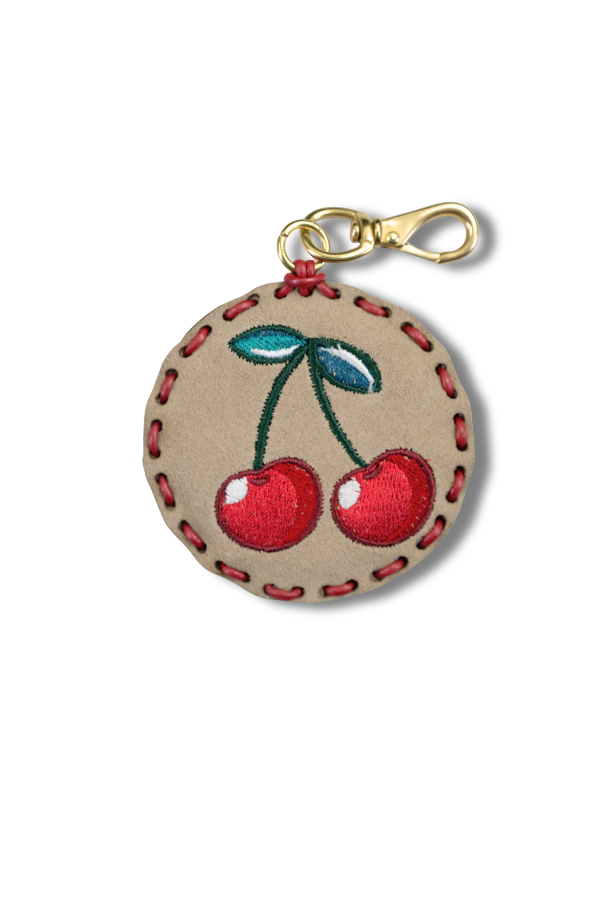 Large Circle Laced Charm - Cherries