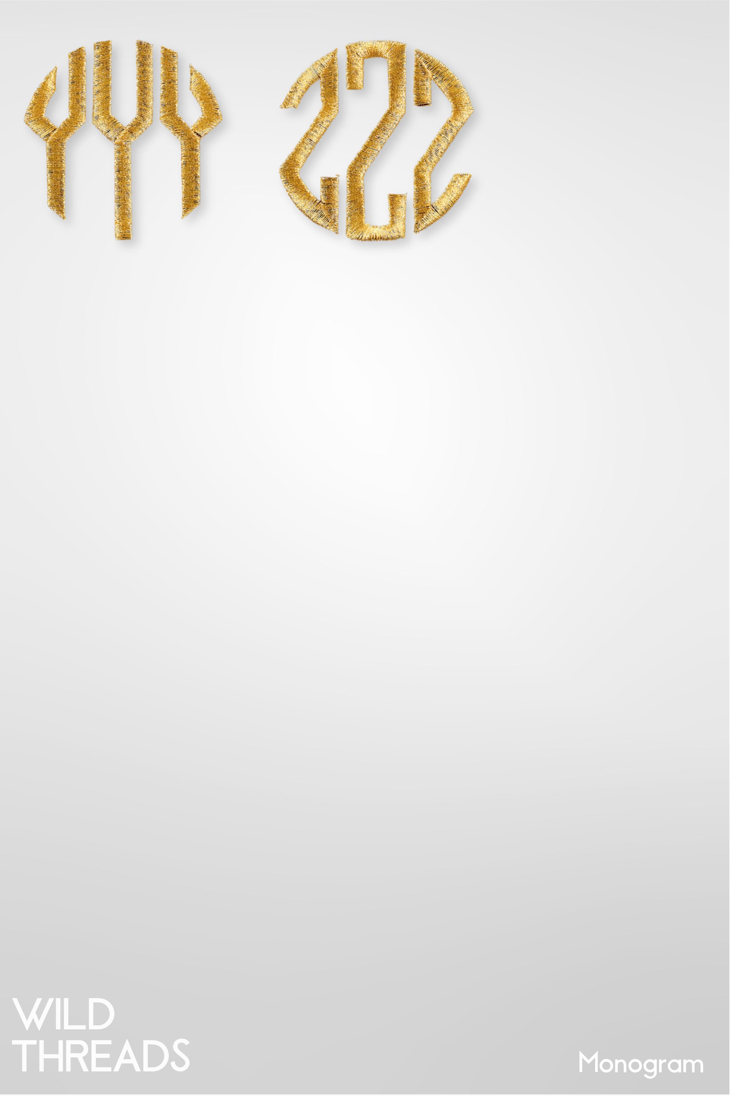 Laced Monogram Circle 3 Letters