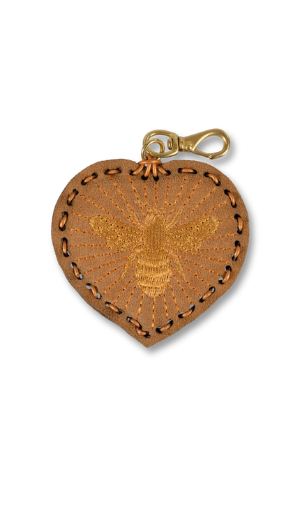 Large Heart Laced Charm - Bee