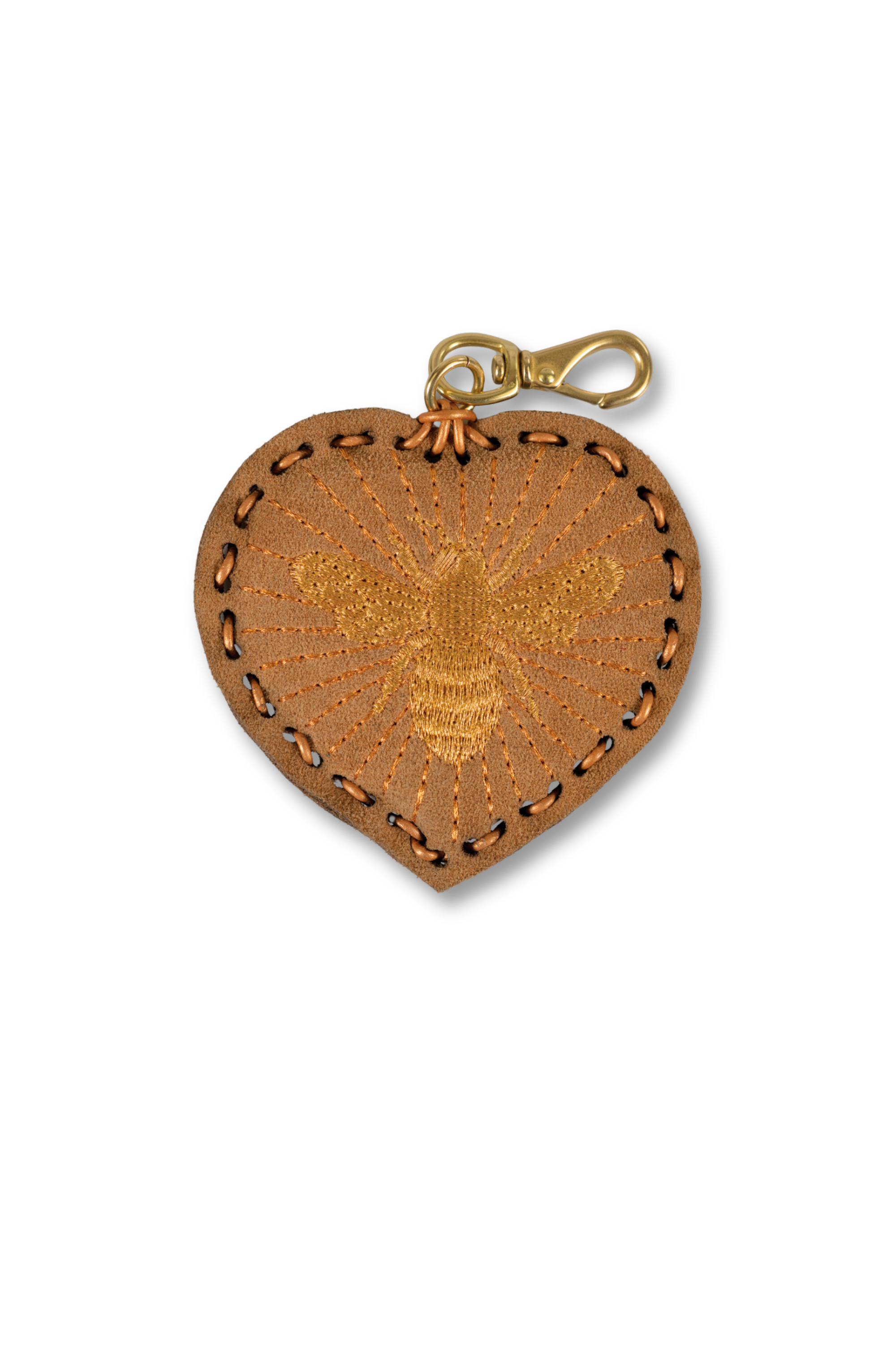Large Heart Laced Charm - Bee
