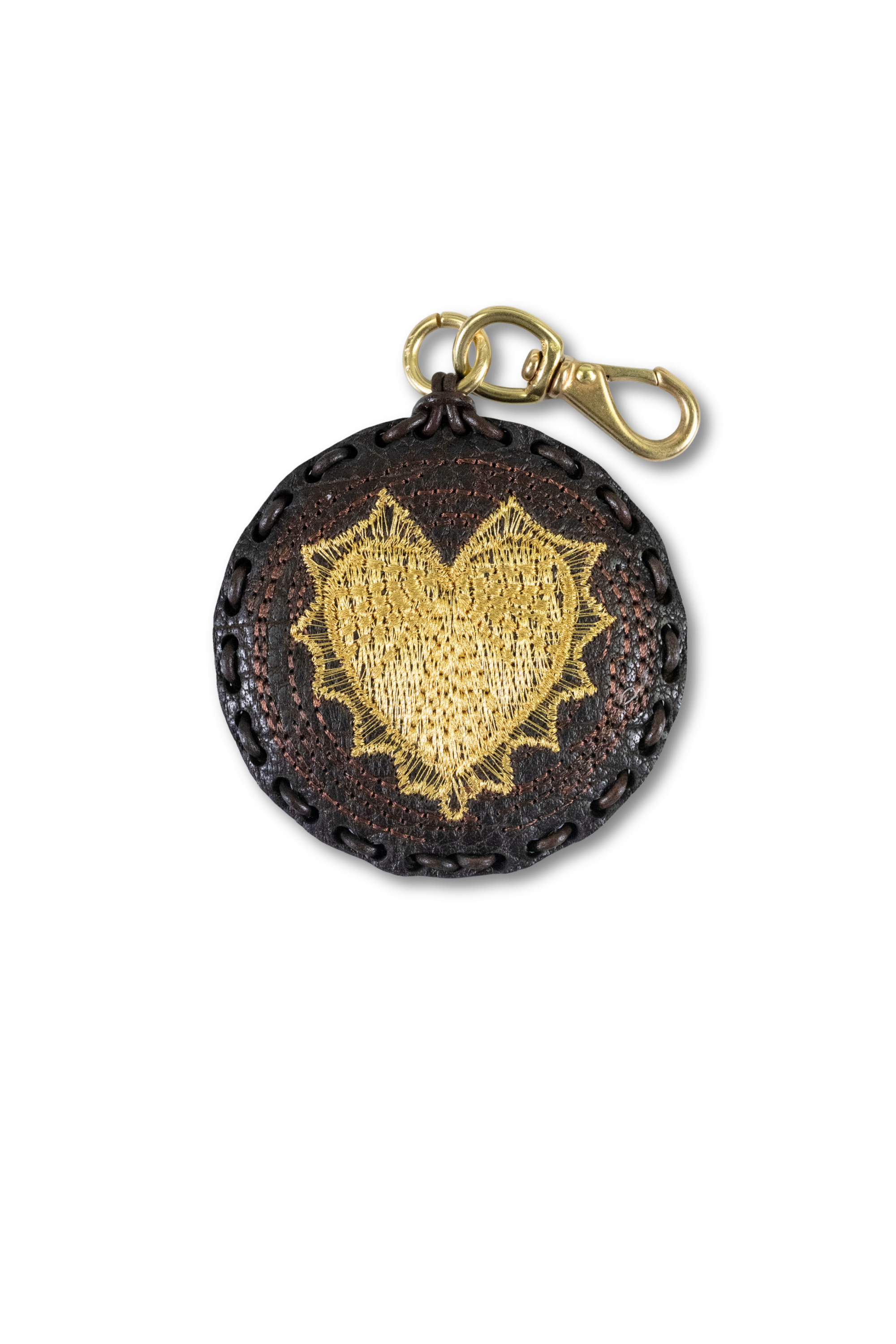 Large Circle Laced Charm - Heart