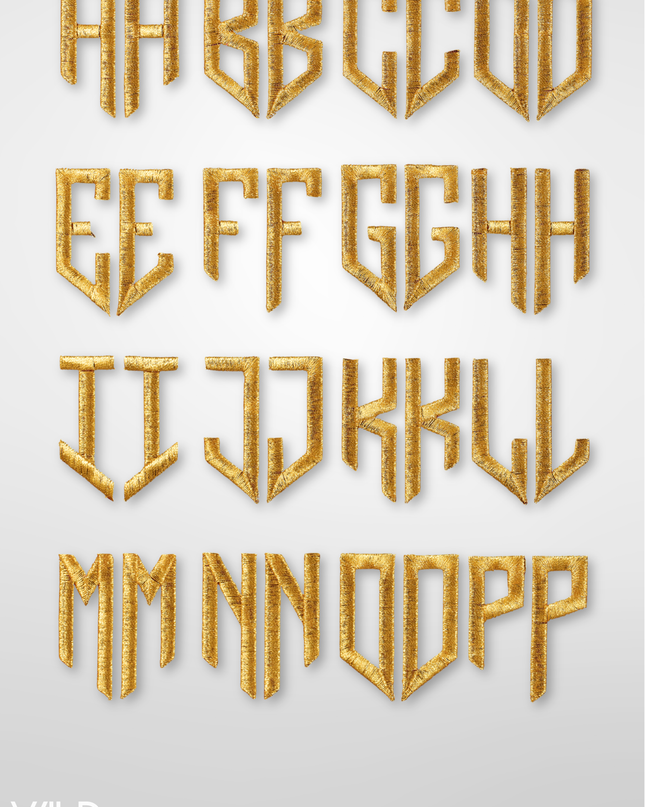 Laced Monogram Shield 2 Letters