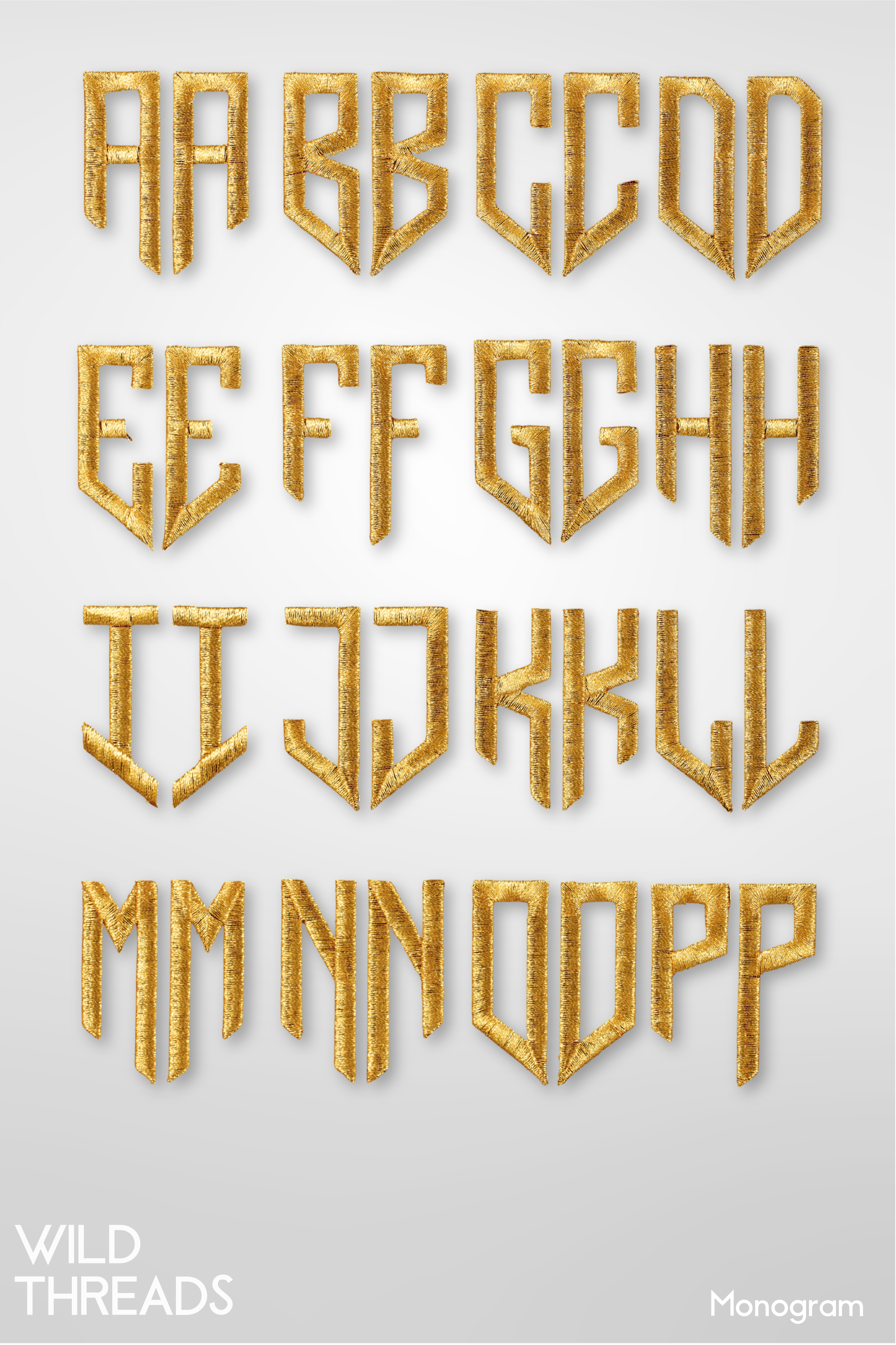 Laced Monogram Shield 2 Letters