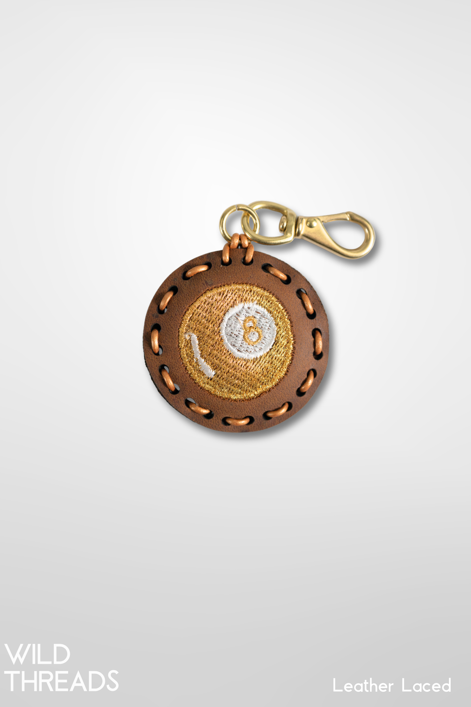 Small Circle Laced Charm - 8 Ball