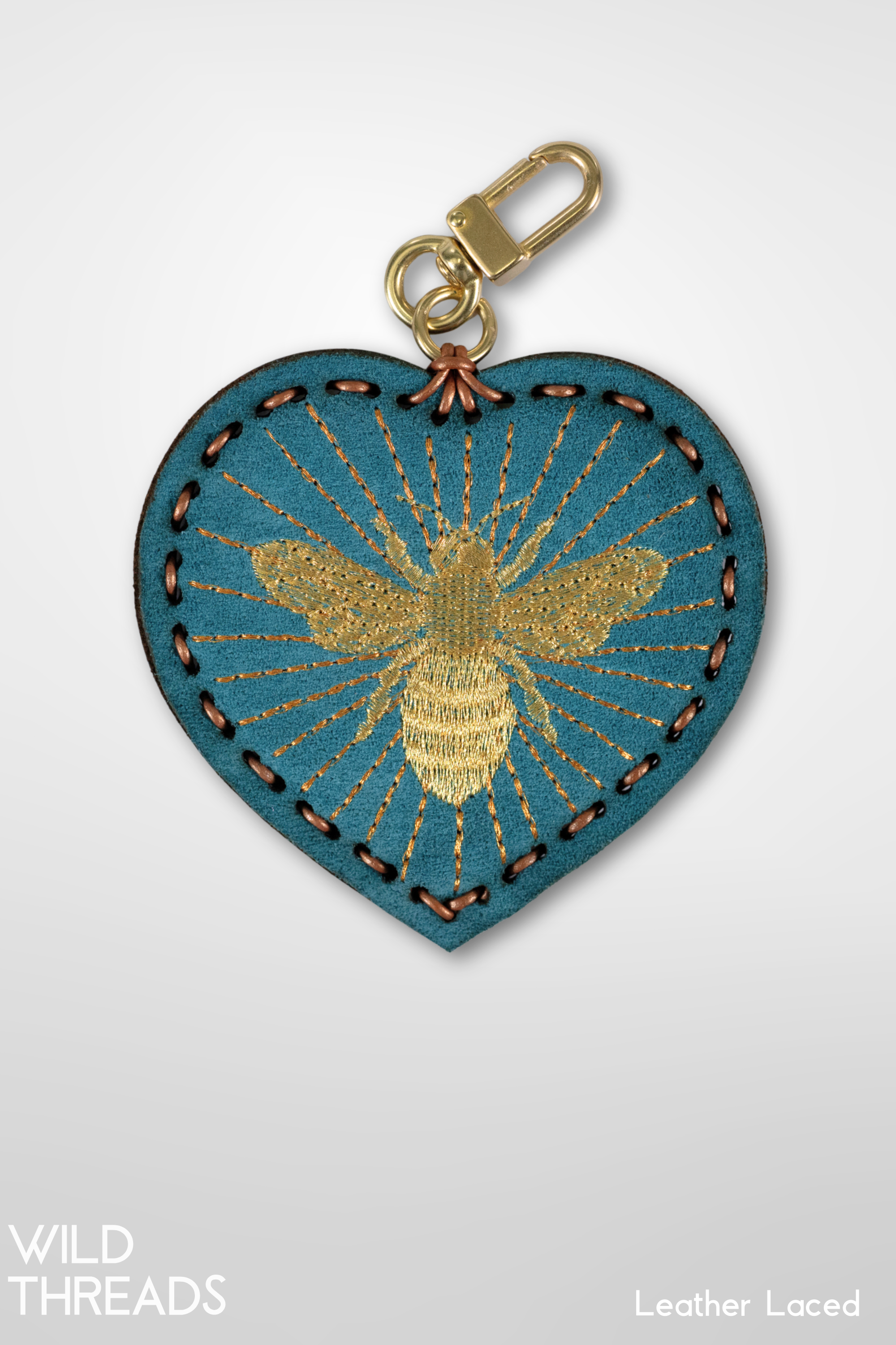 Large Heart Laced Charm- Bee