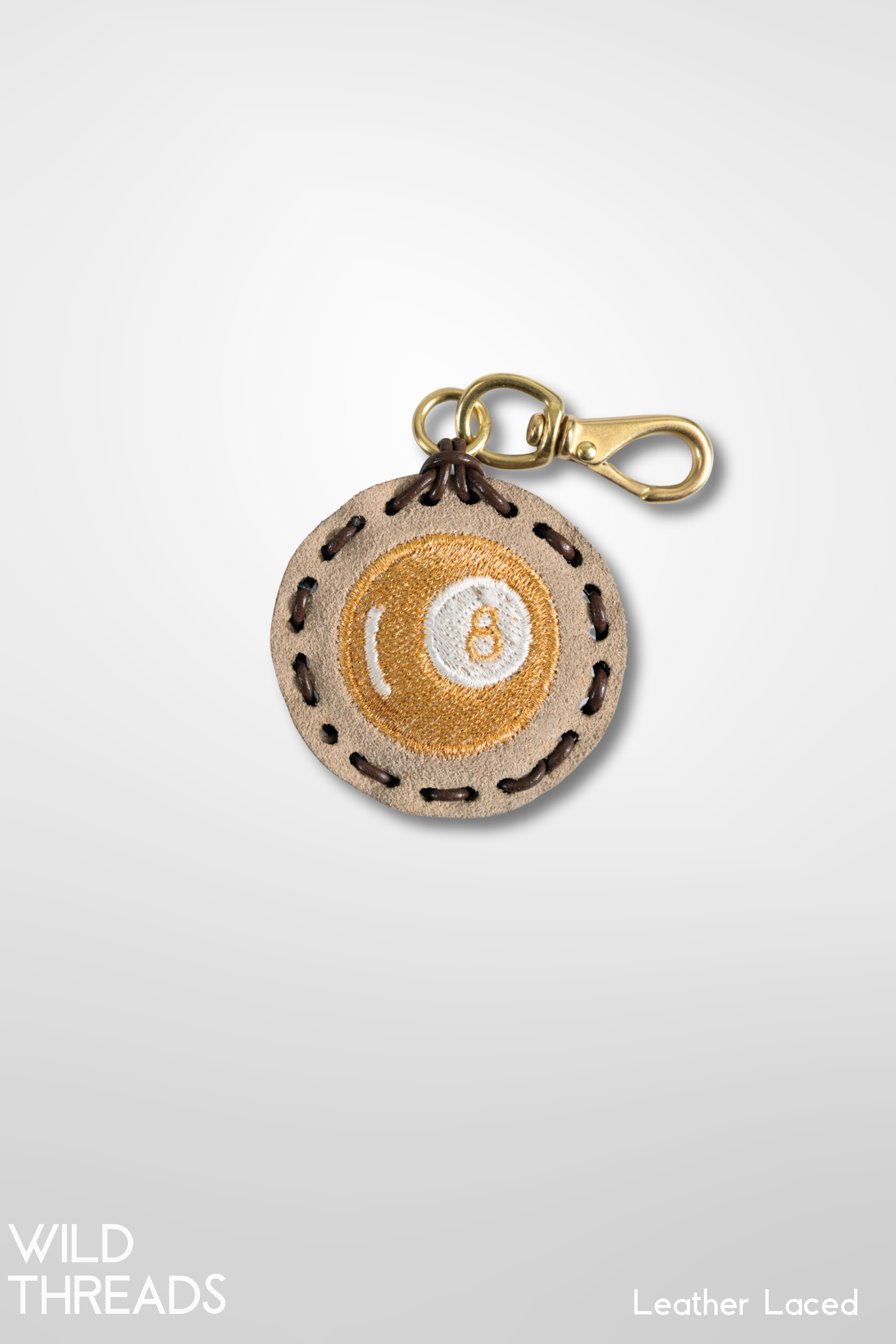 Small Circle Laced Charm - 8 Ball