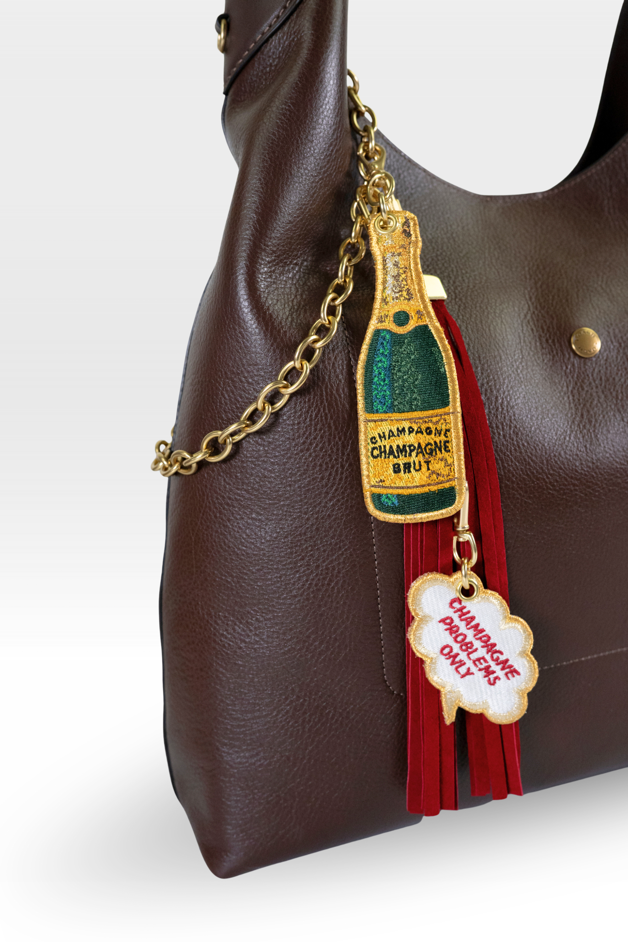 Champagne Bottle with Thought Bubble Stack