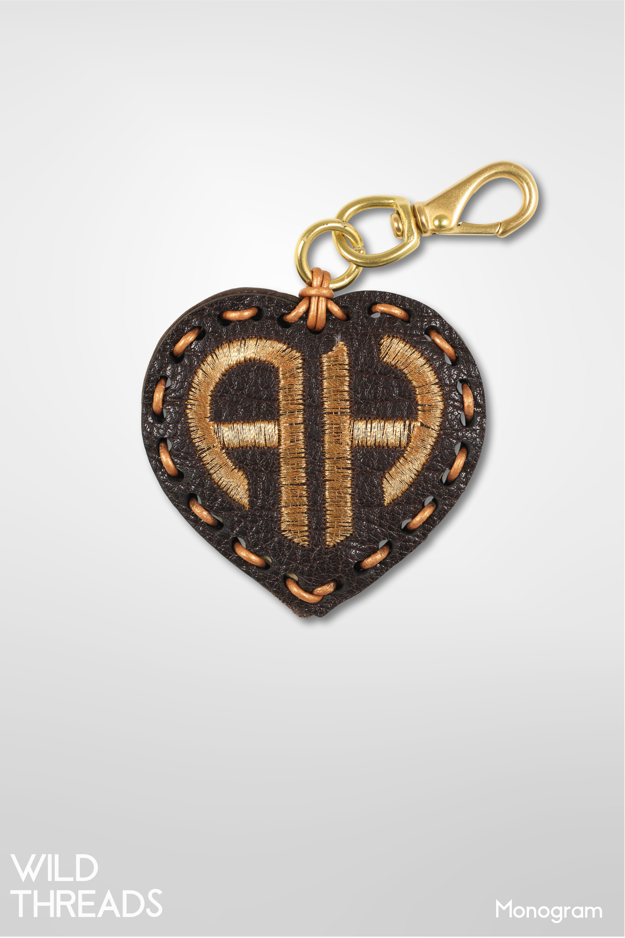 Laced Monogram Heart 2 Letters