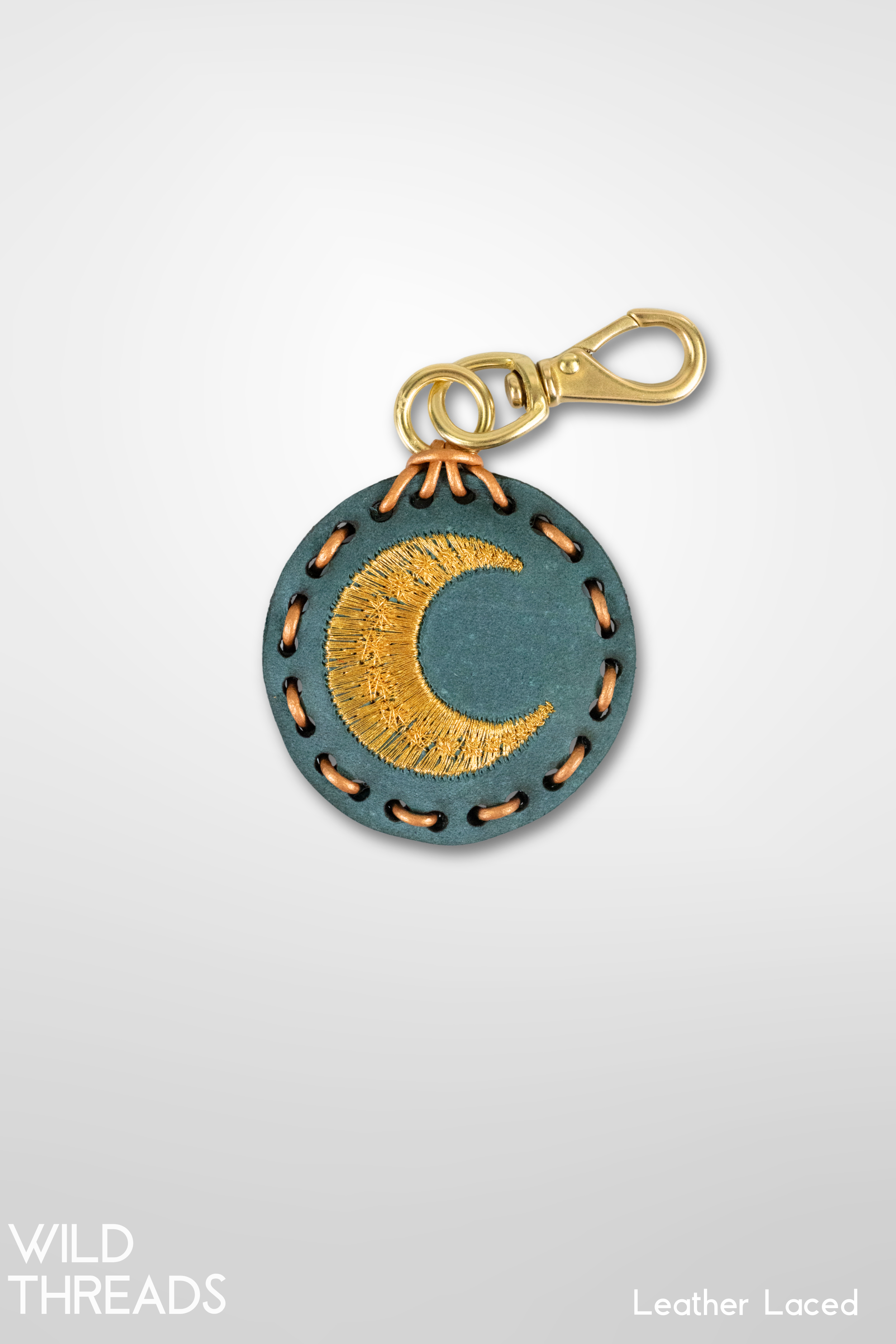 Small Circle Laced Charm - Moon