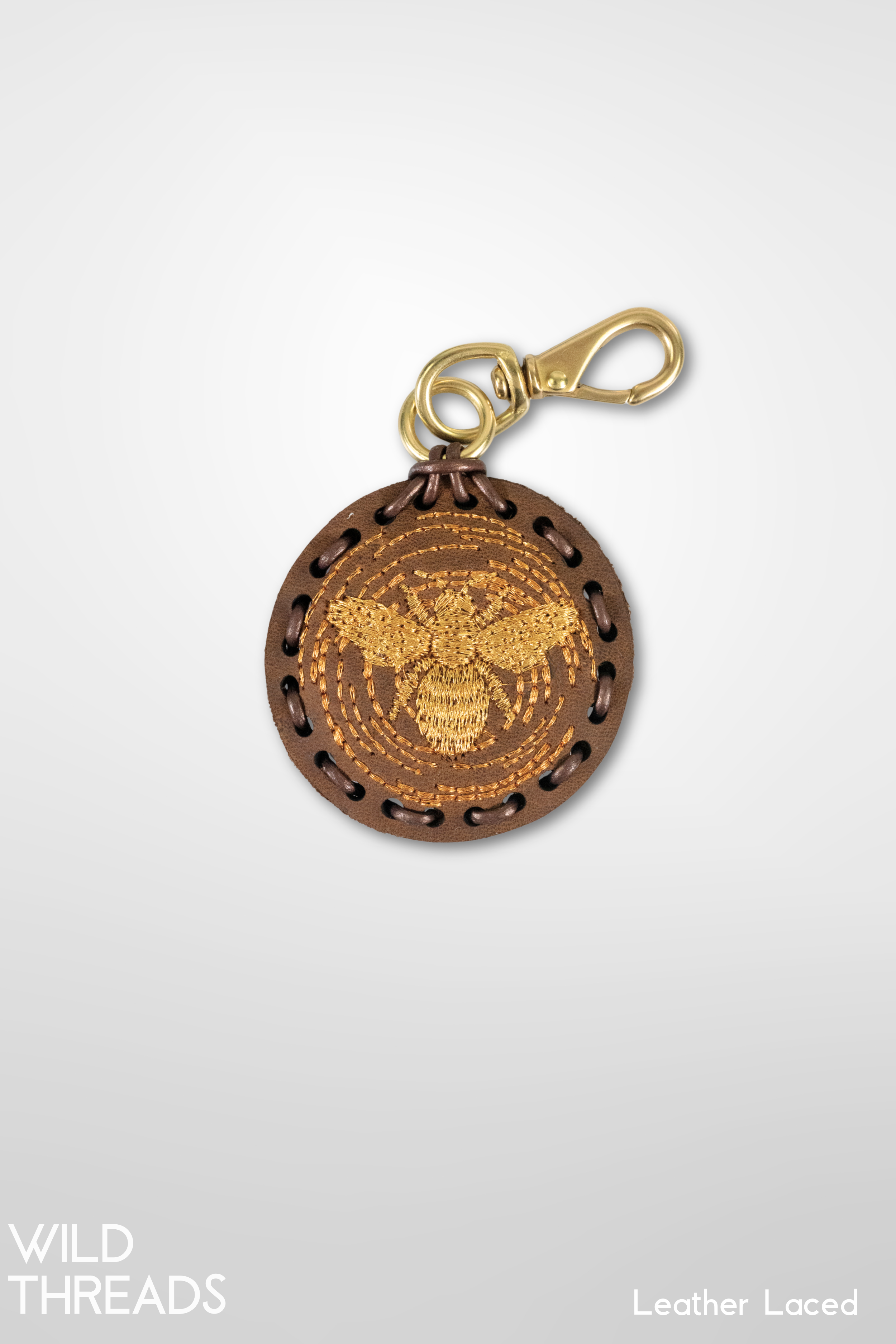 Small Circle Laced Charm - Bee