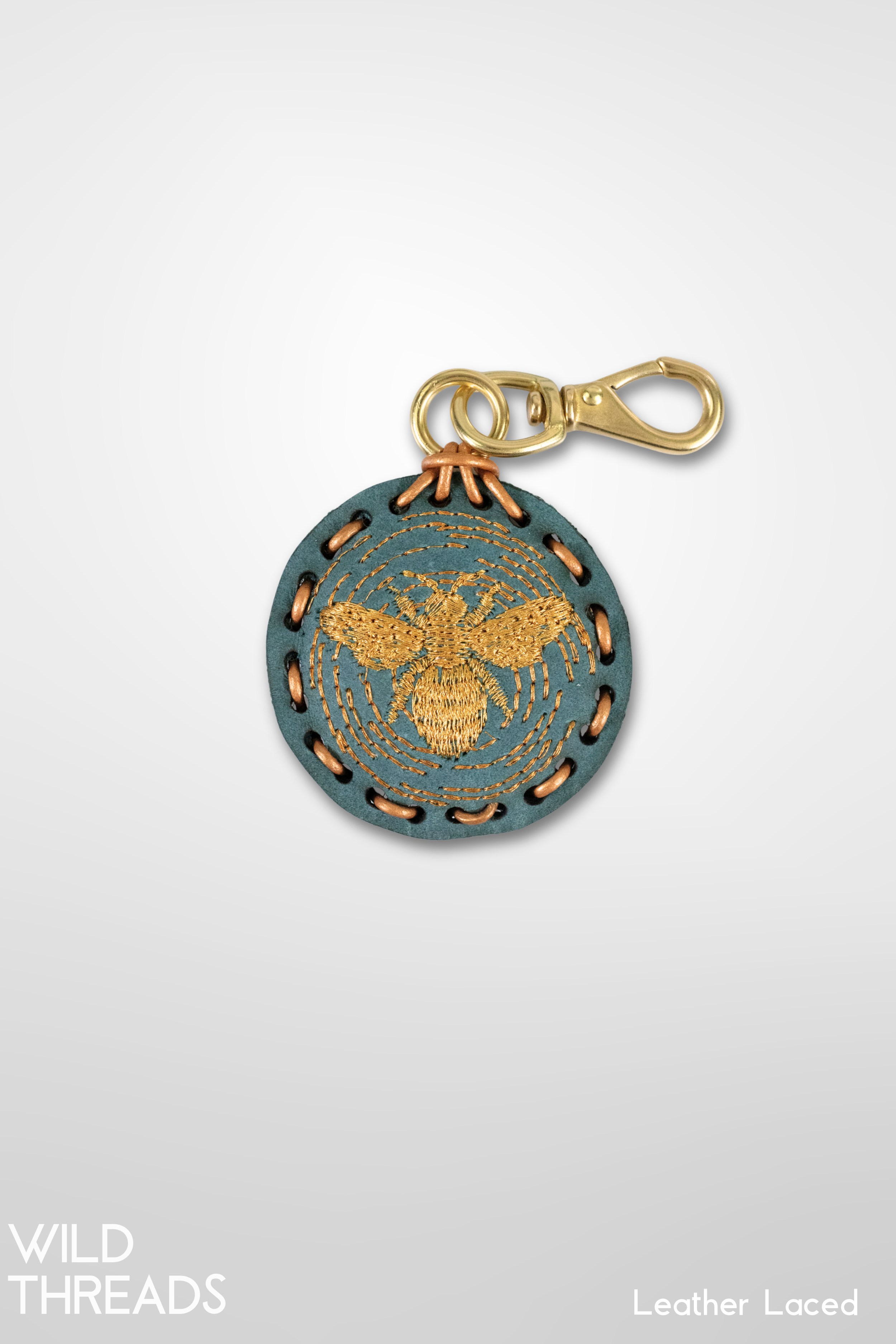 Small Circle Laced Charm - Bee