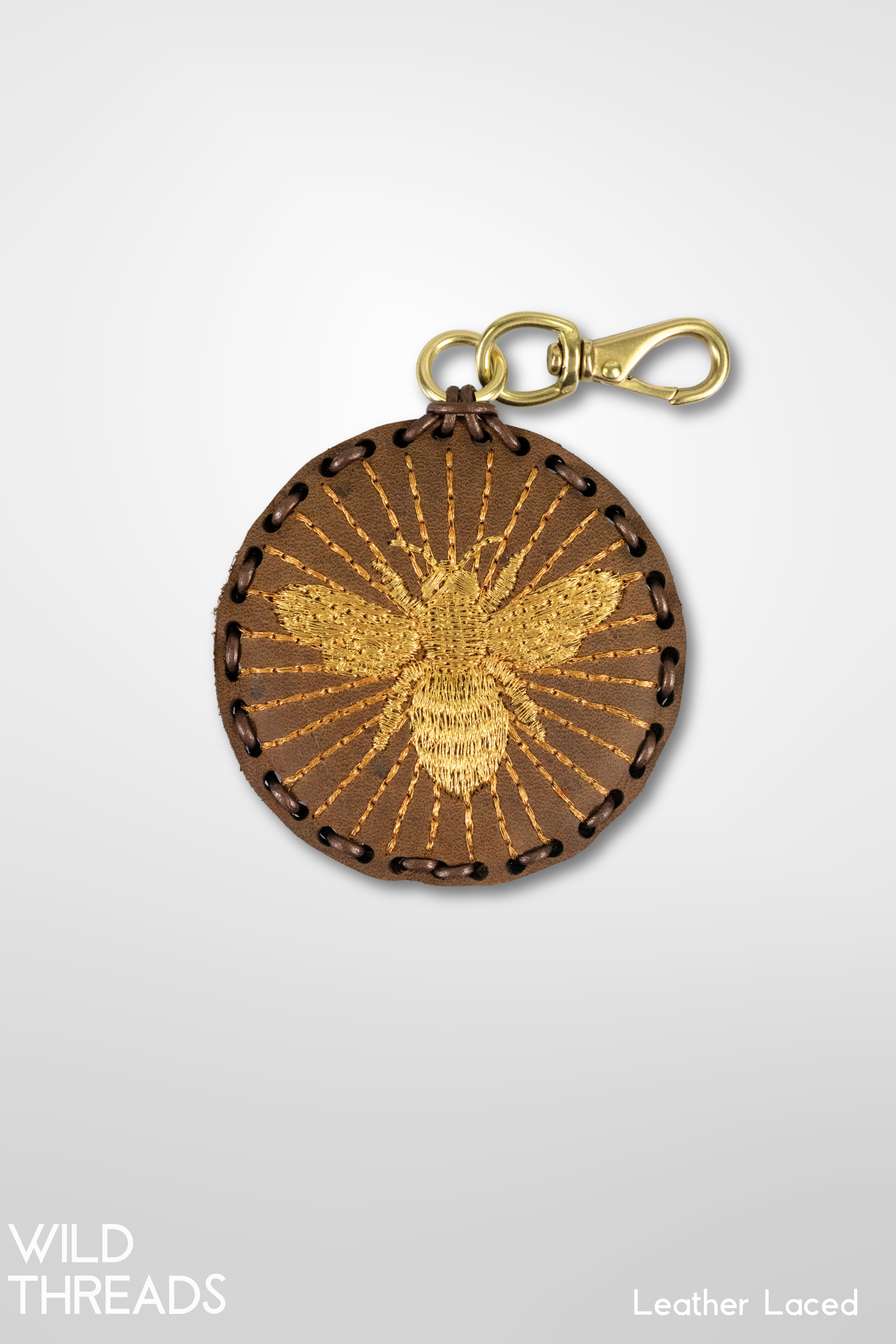 Medium Circle Laced Charm - Bee