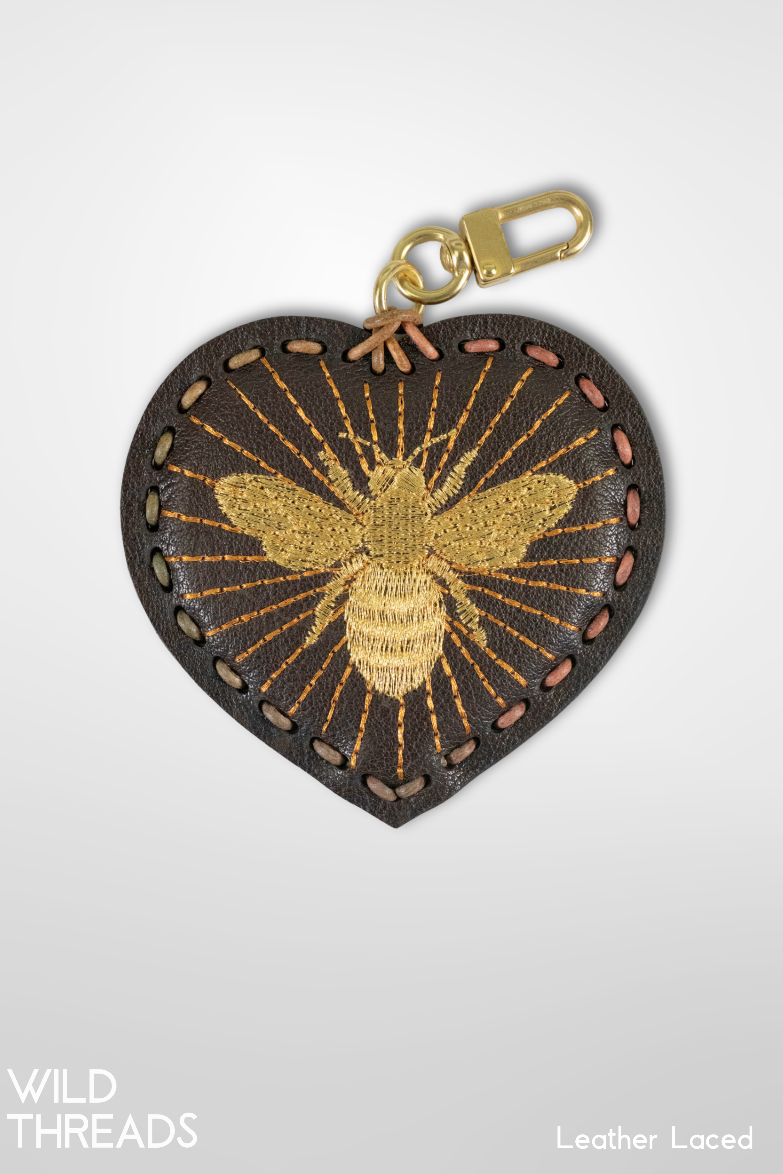 Large Heart Laced Charm- Bee