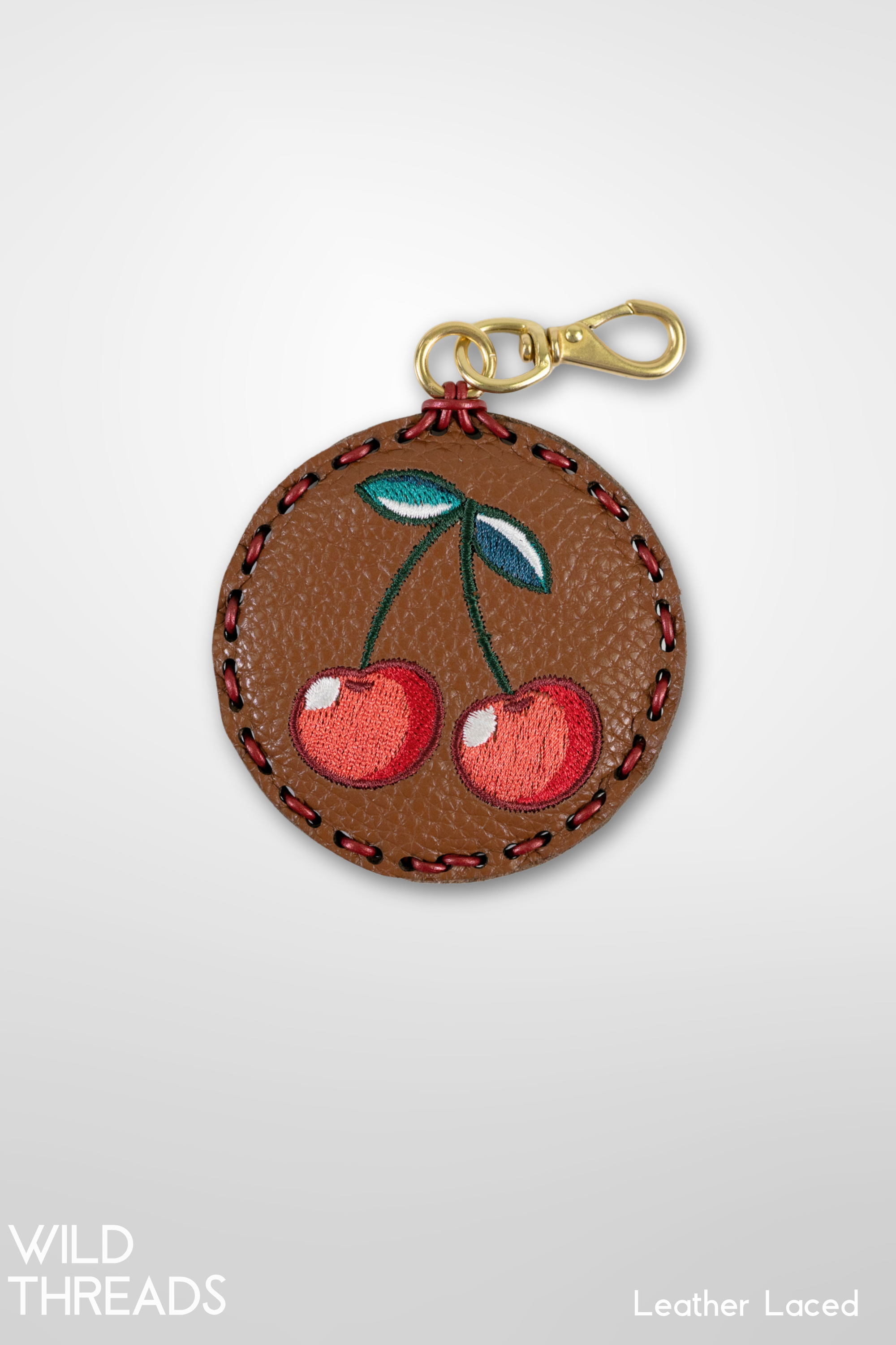 Large Circle Laced Charm - Cherries