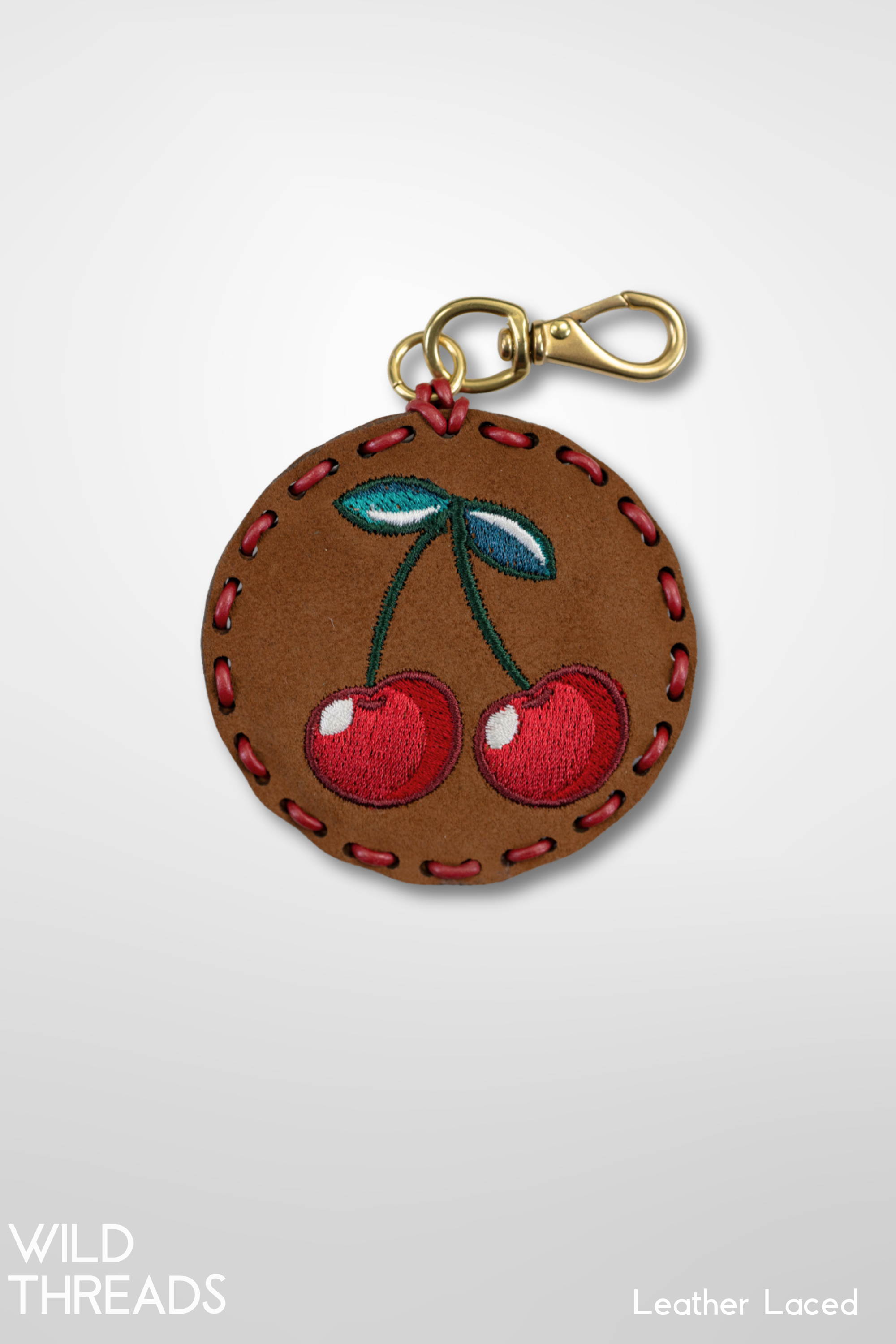 Large Circle Laced Charm - Cherries