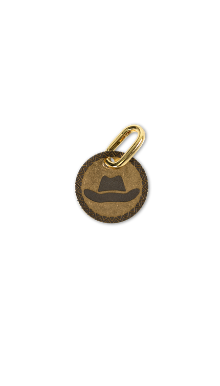 Cowboy Hat - Brass Tag