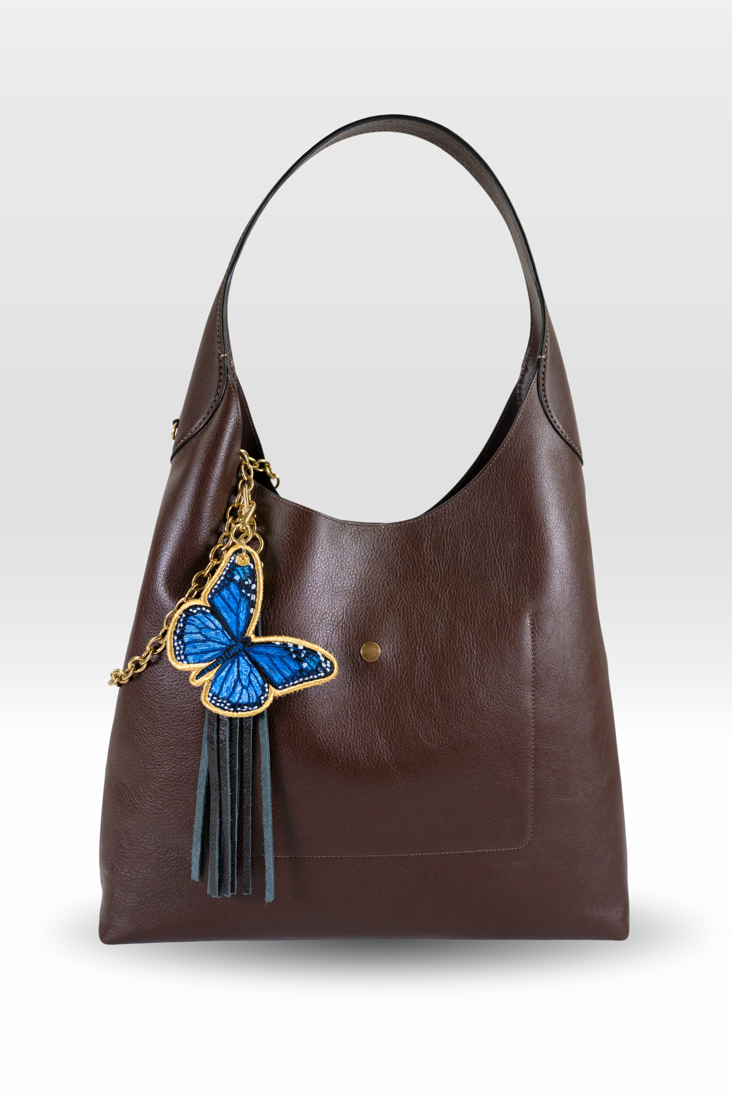 Monarch with Navy Leather Tassel Stack
