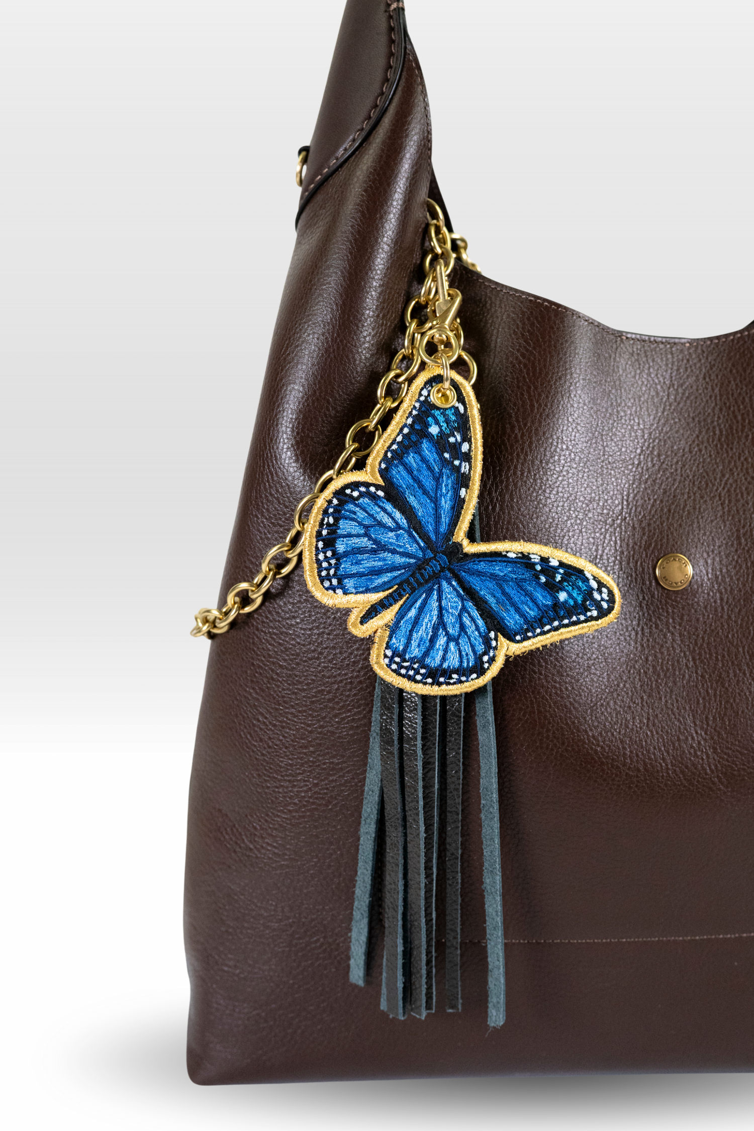 Monarch with Navy Leather Tassel Stack