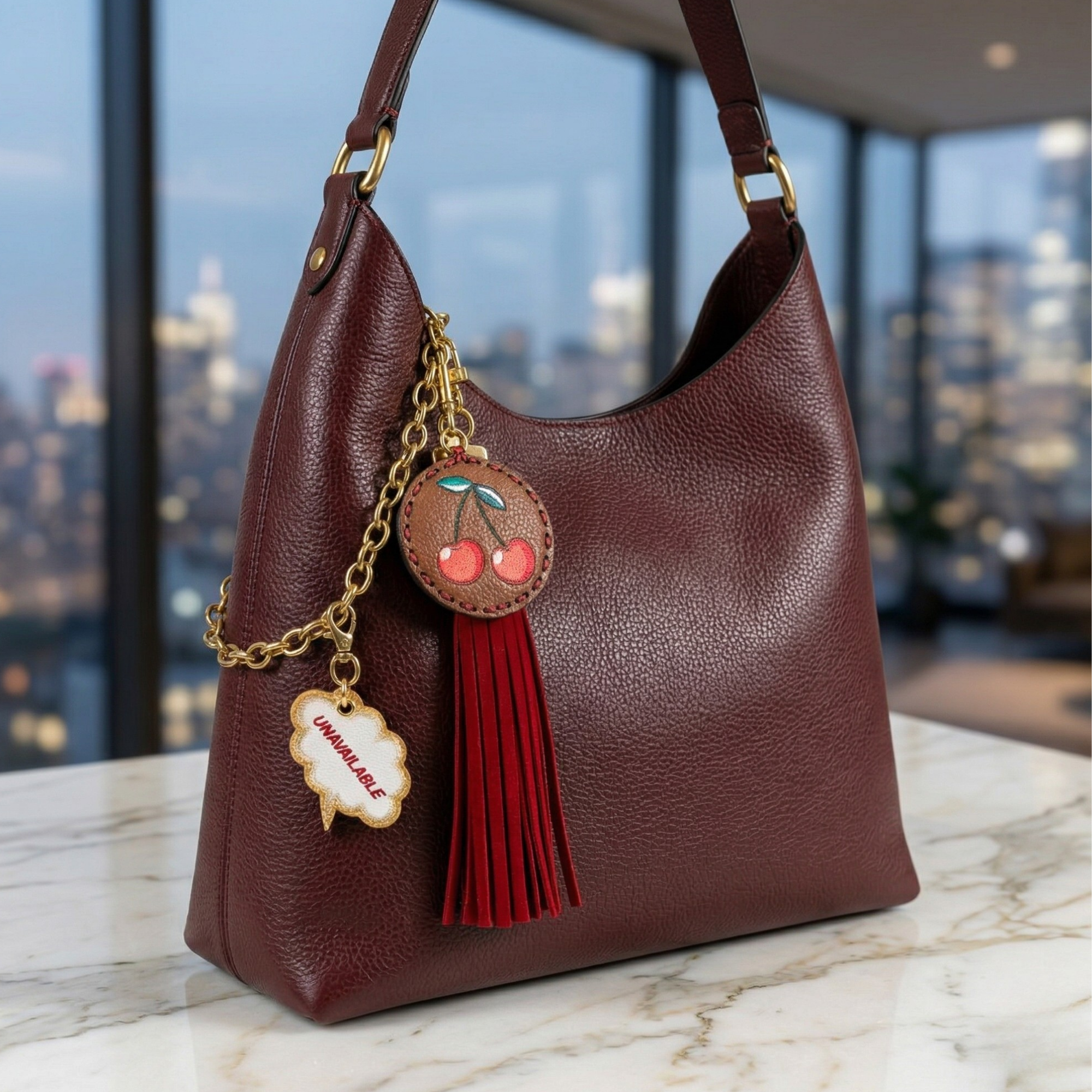 Leather Cherry with Unavailable Charm Stack