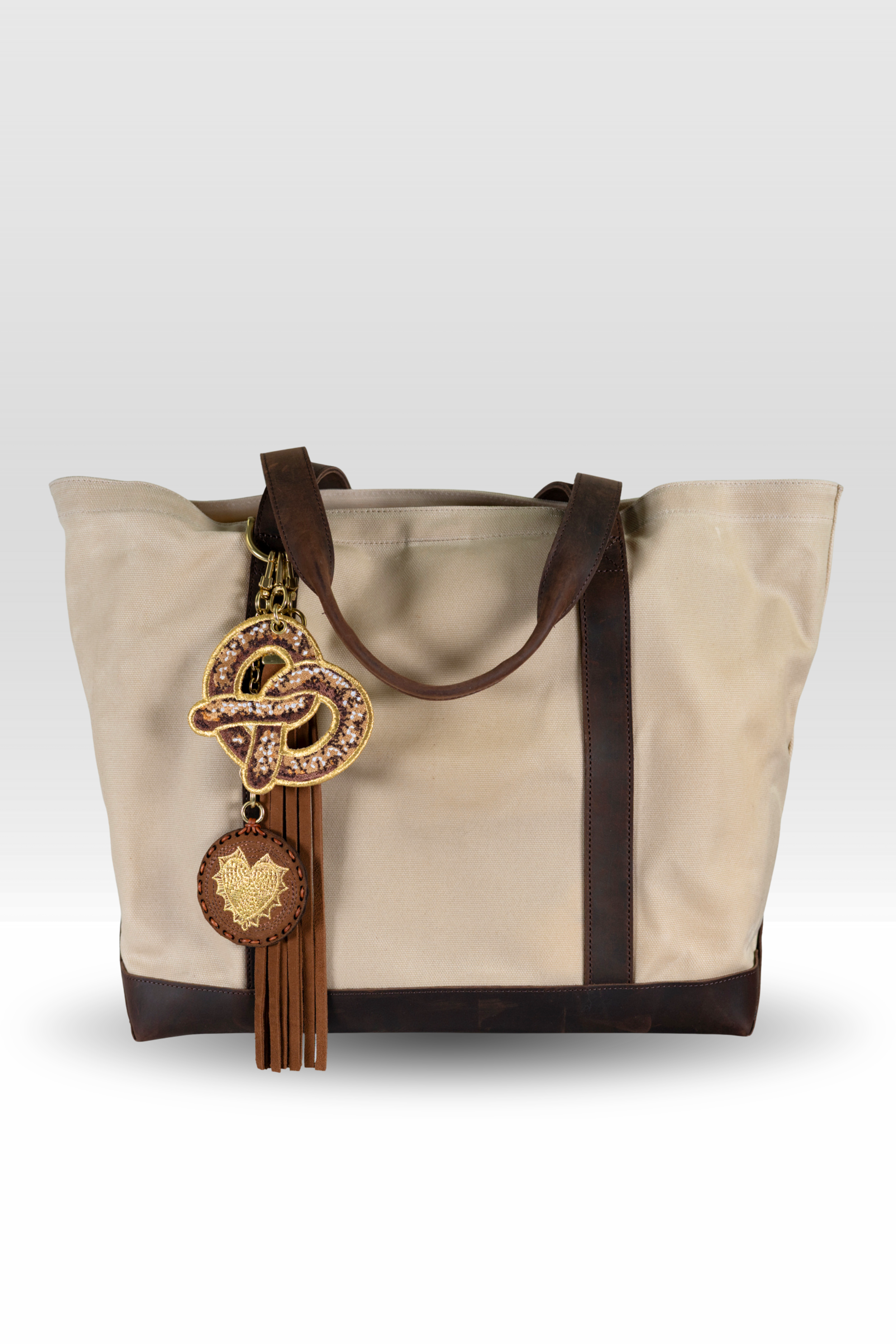 Pretzel with Leather Laced Heart Stack