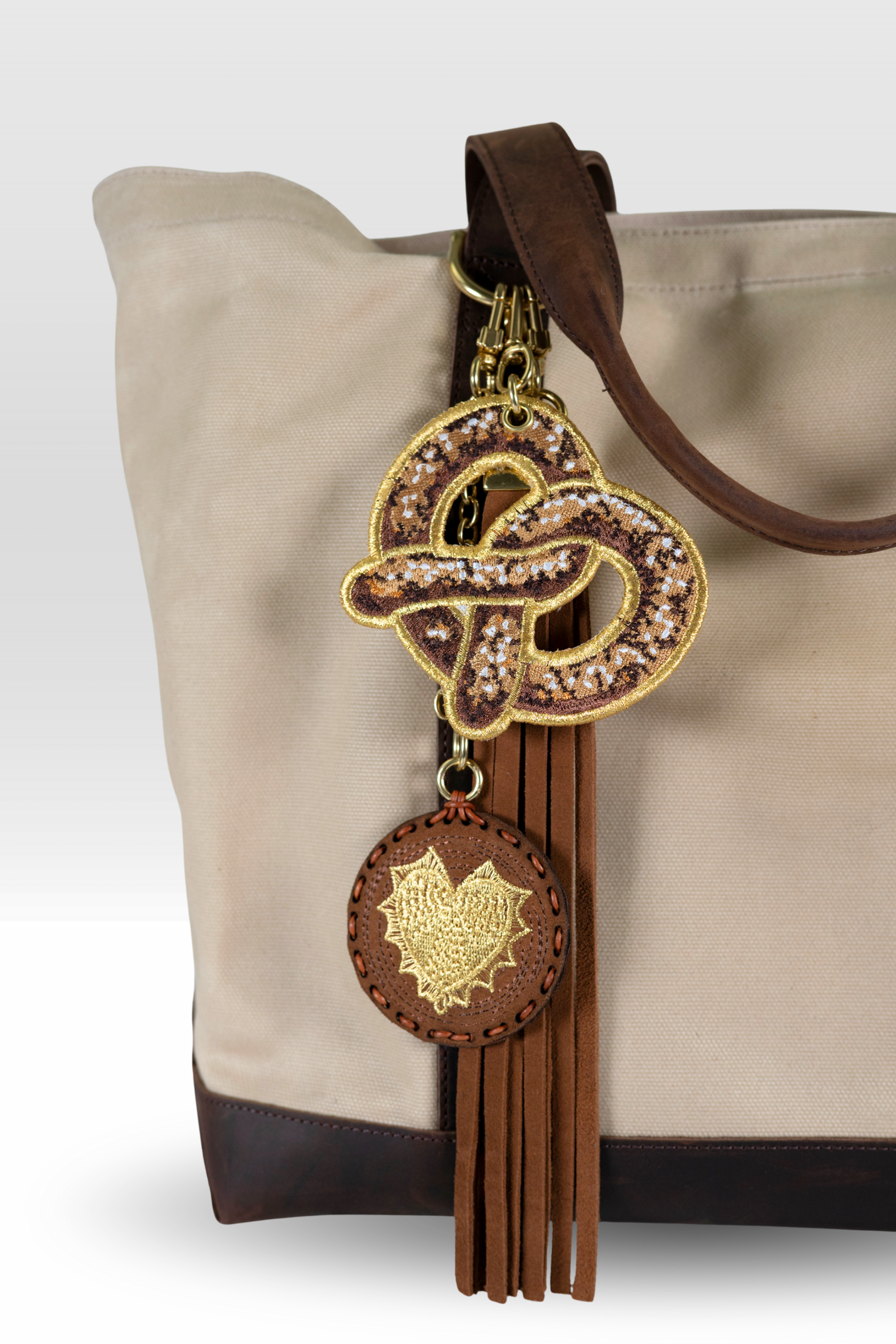 Pretzel with Leather Laced Heart Stack