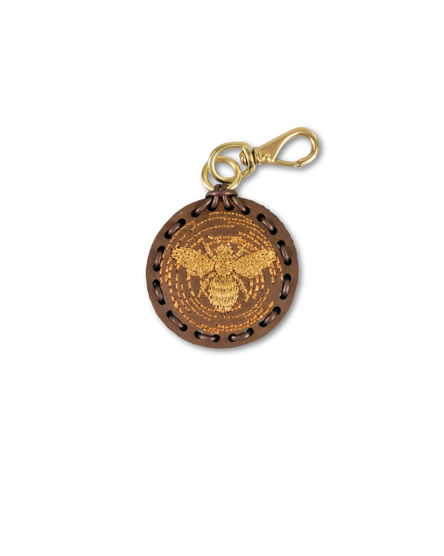 Small Circle Laced Charm - Bee