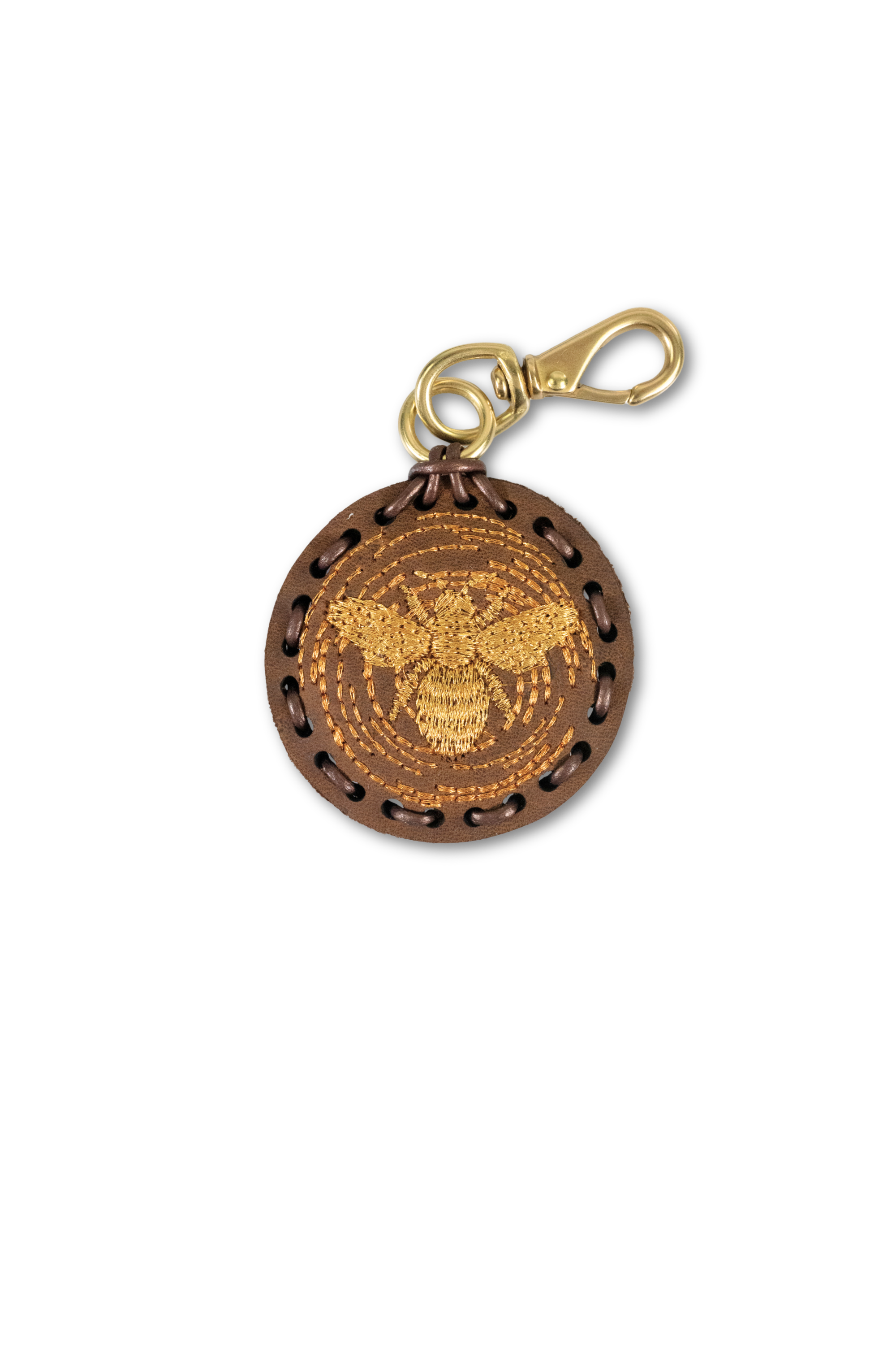 Small Circle Laced Charm - Bee