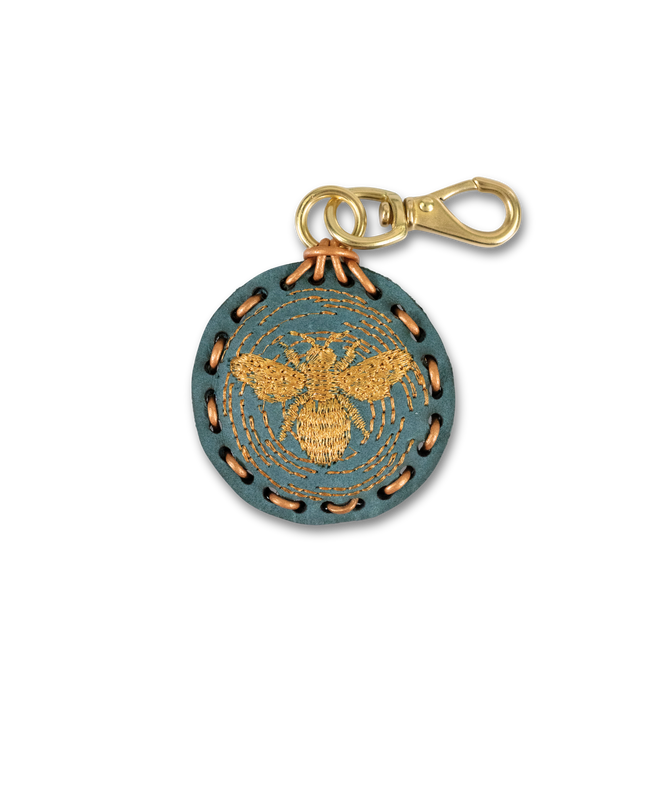 Small Circle Laced Charm - Bee
