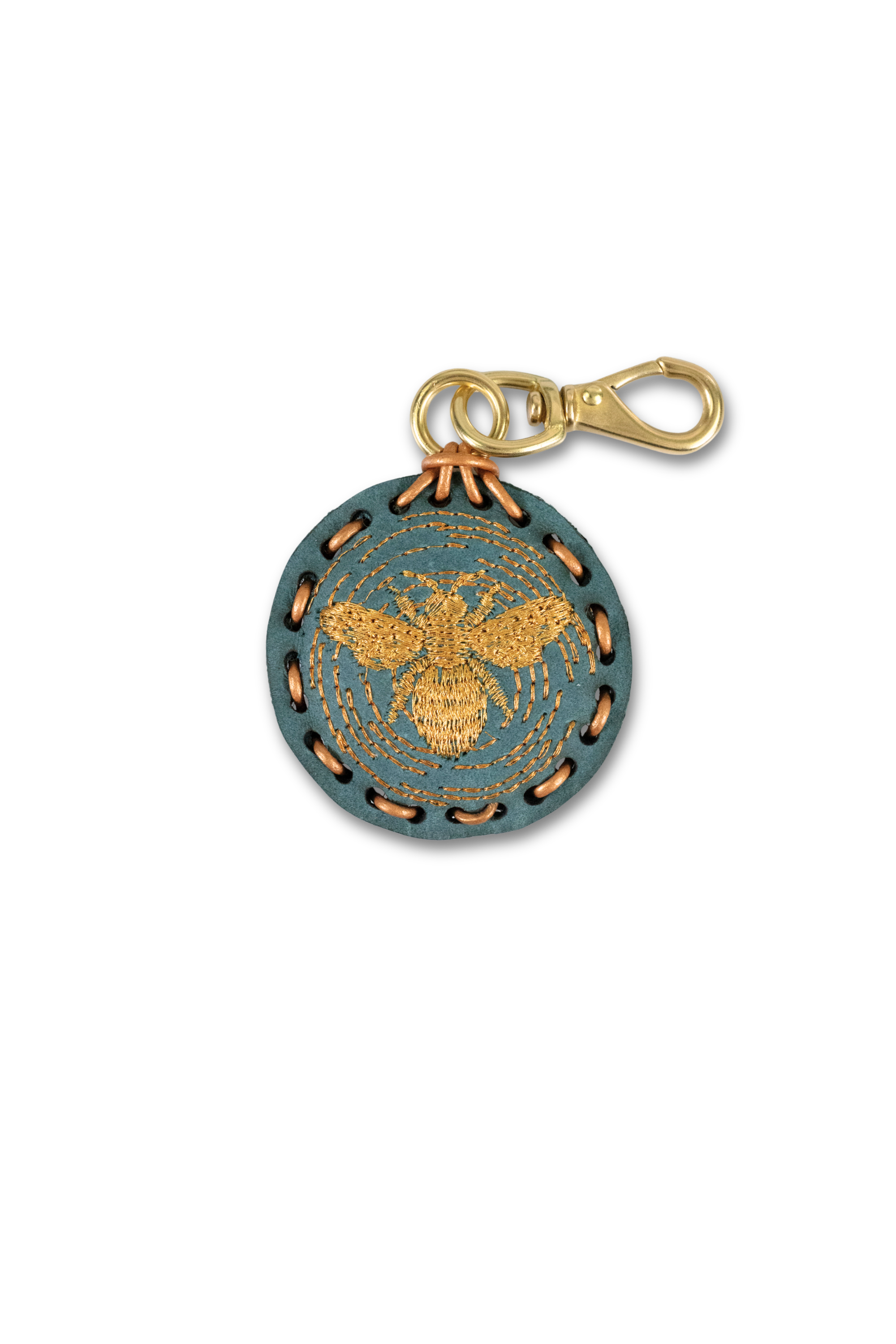 Small Circle Laced Charm - Bee